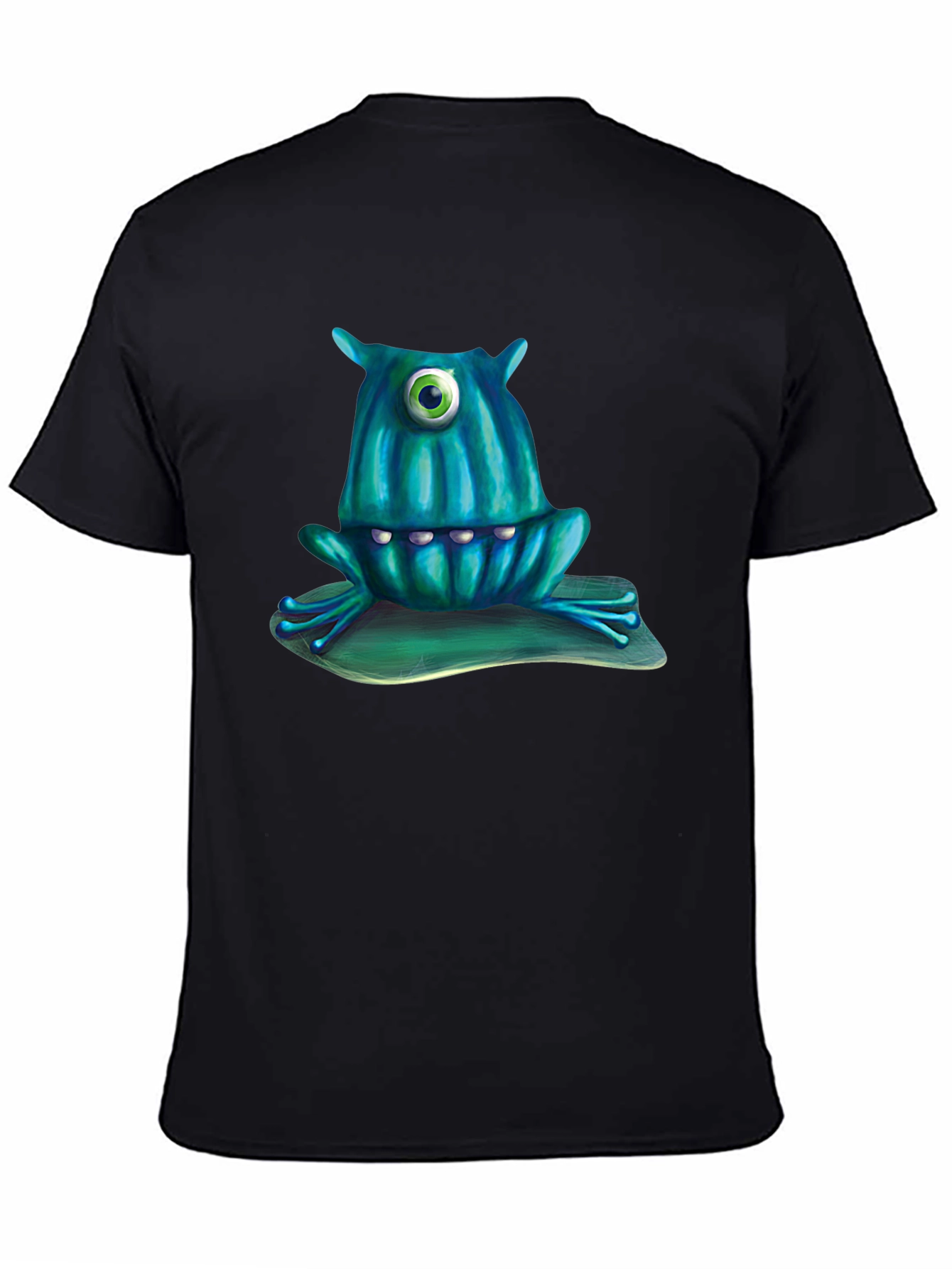 Black One-Eyed Monster Frog T-Shirt view 4