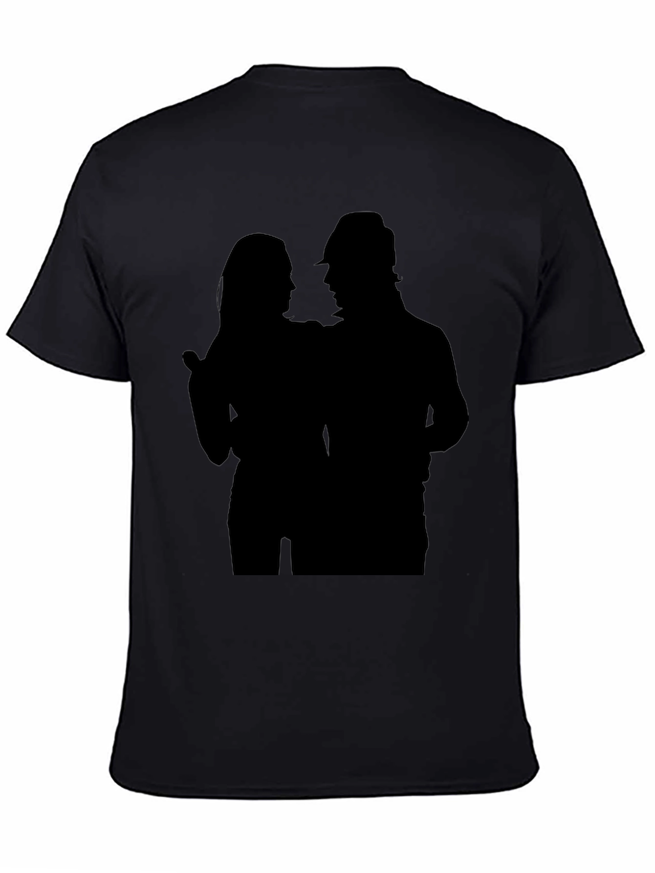 Black Silhouette Couple Black Graphic Tee view 4