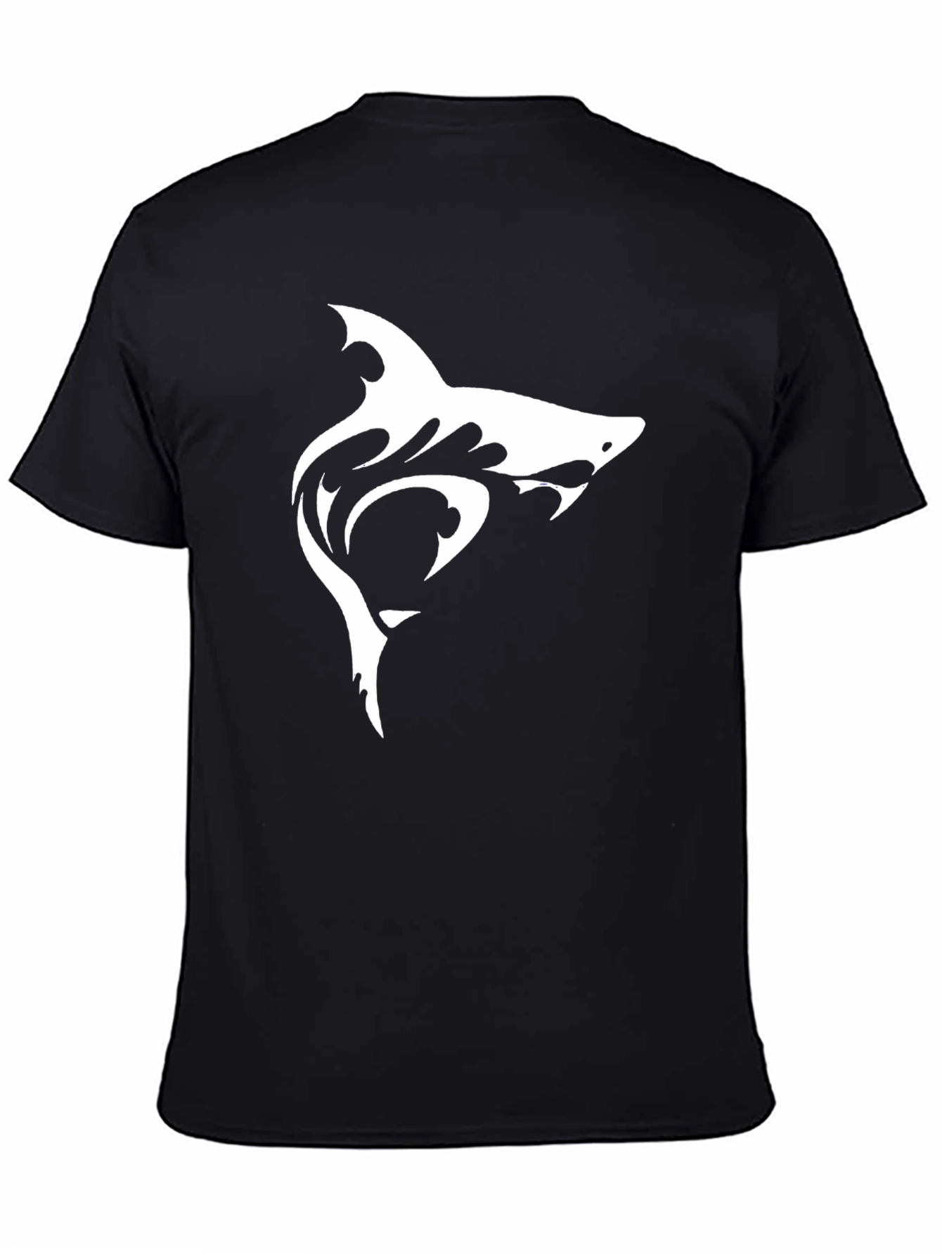Black Shark Graphic Tee - Black Cotton Casual T-Shirt view 4