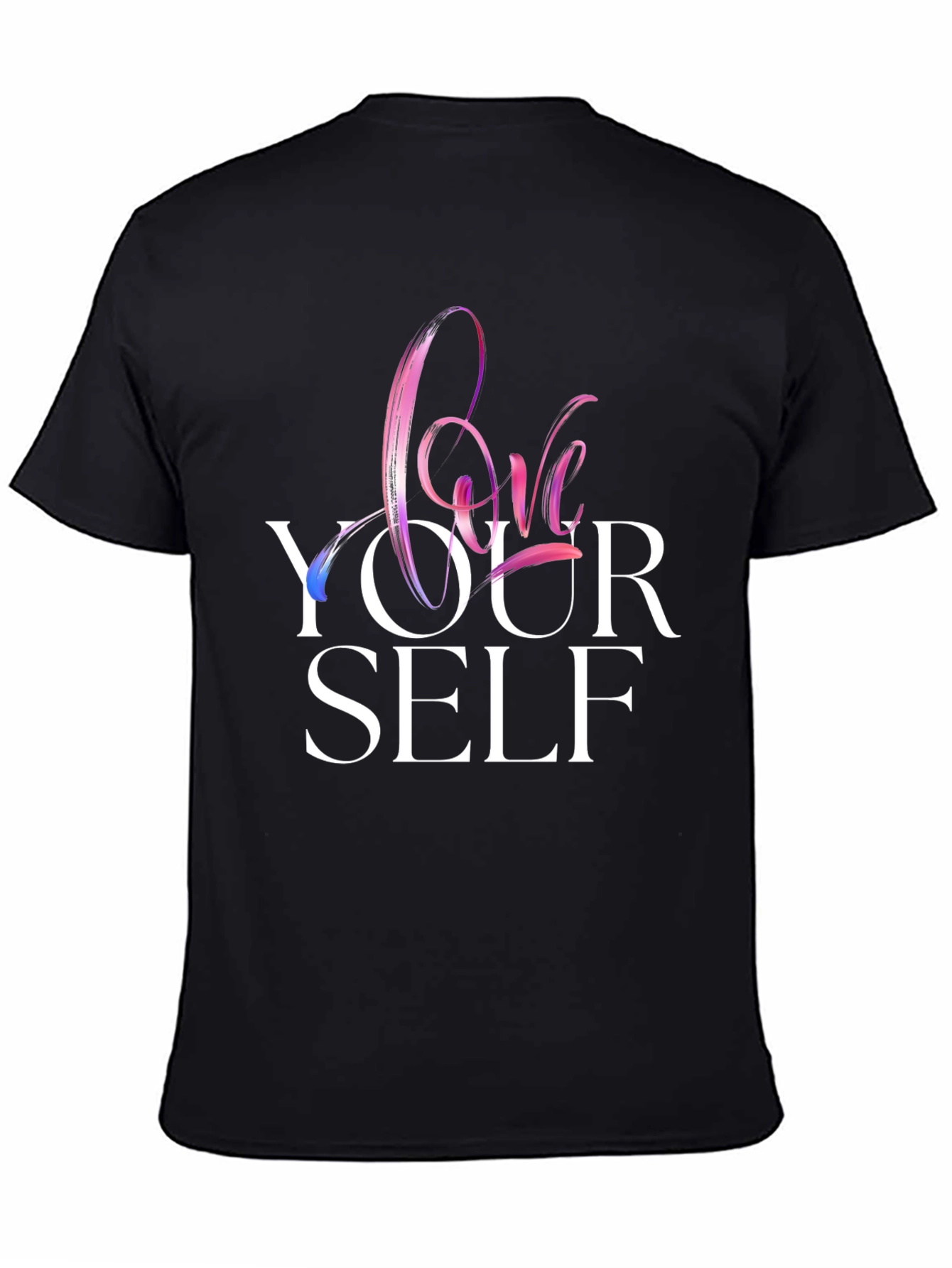 Black Love Yourself Graphic Print Black T-Shirt view 4