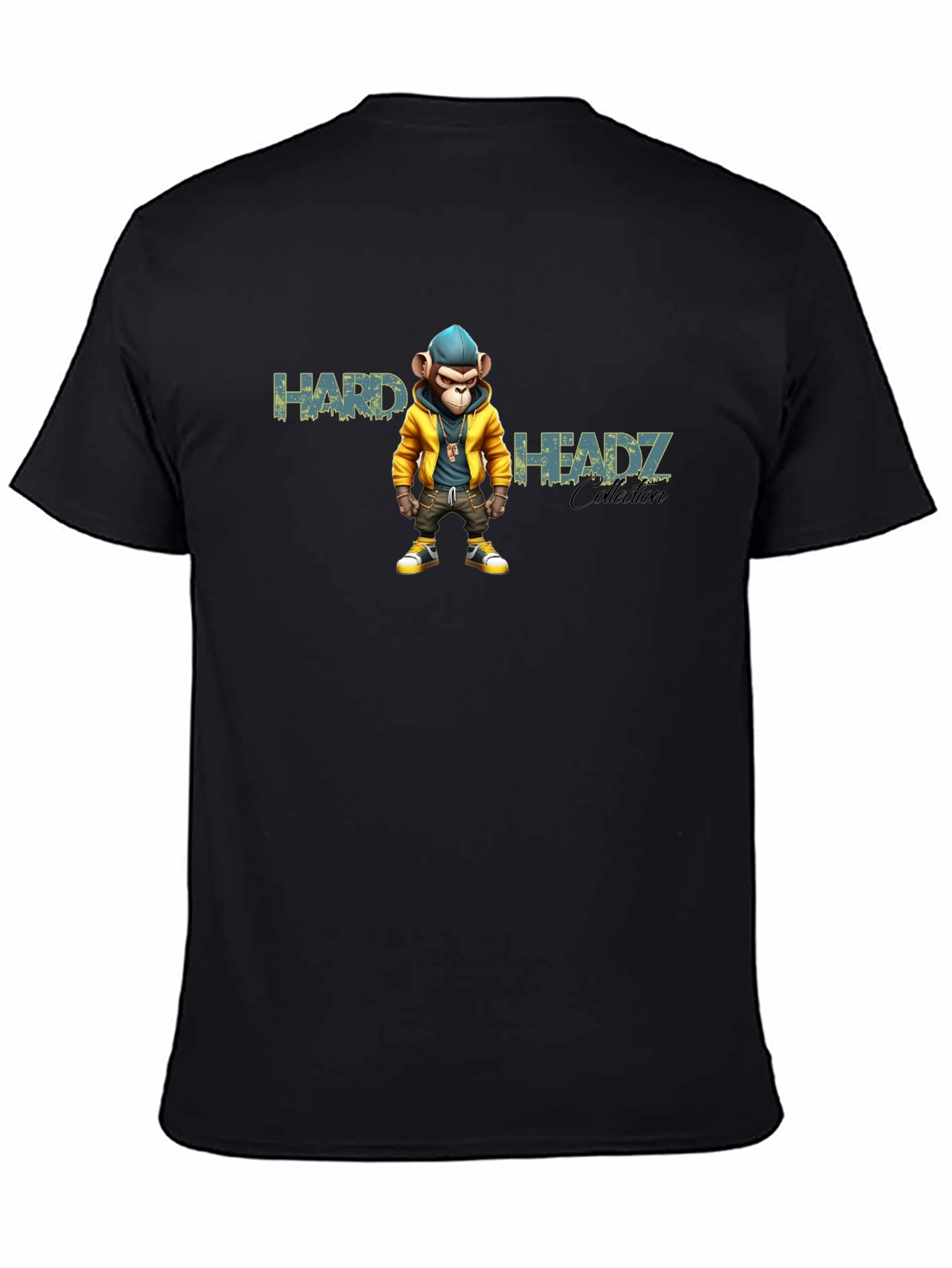 Black Hard Headz Monkey Graphic Tee - Urban Style view 4