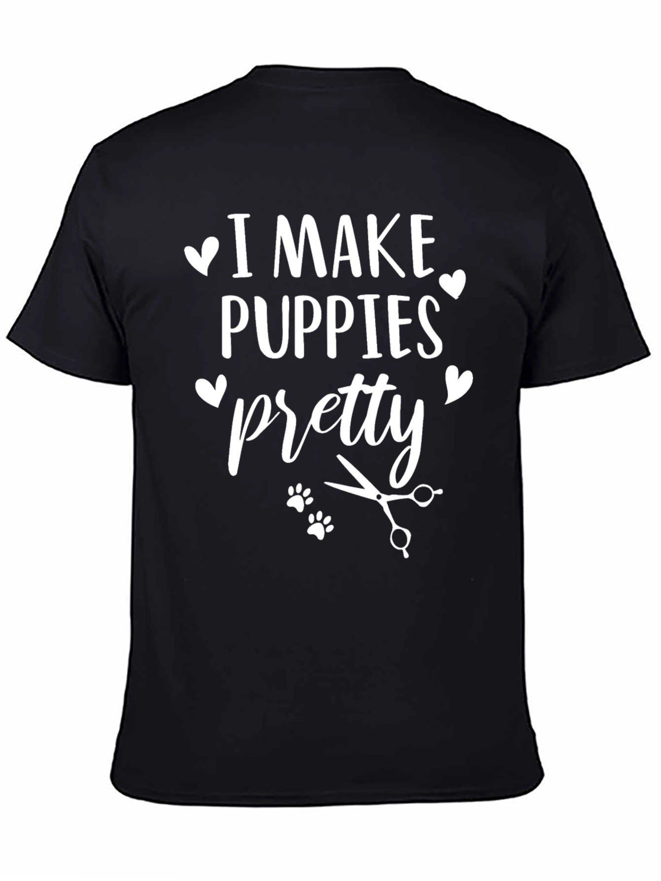 Black I Make Puppies Pretty T-Shirt view 4