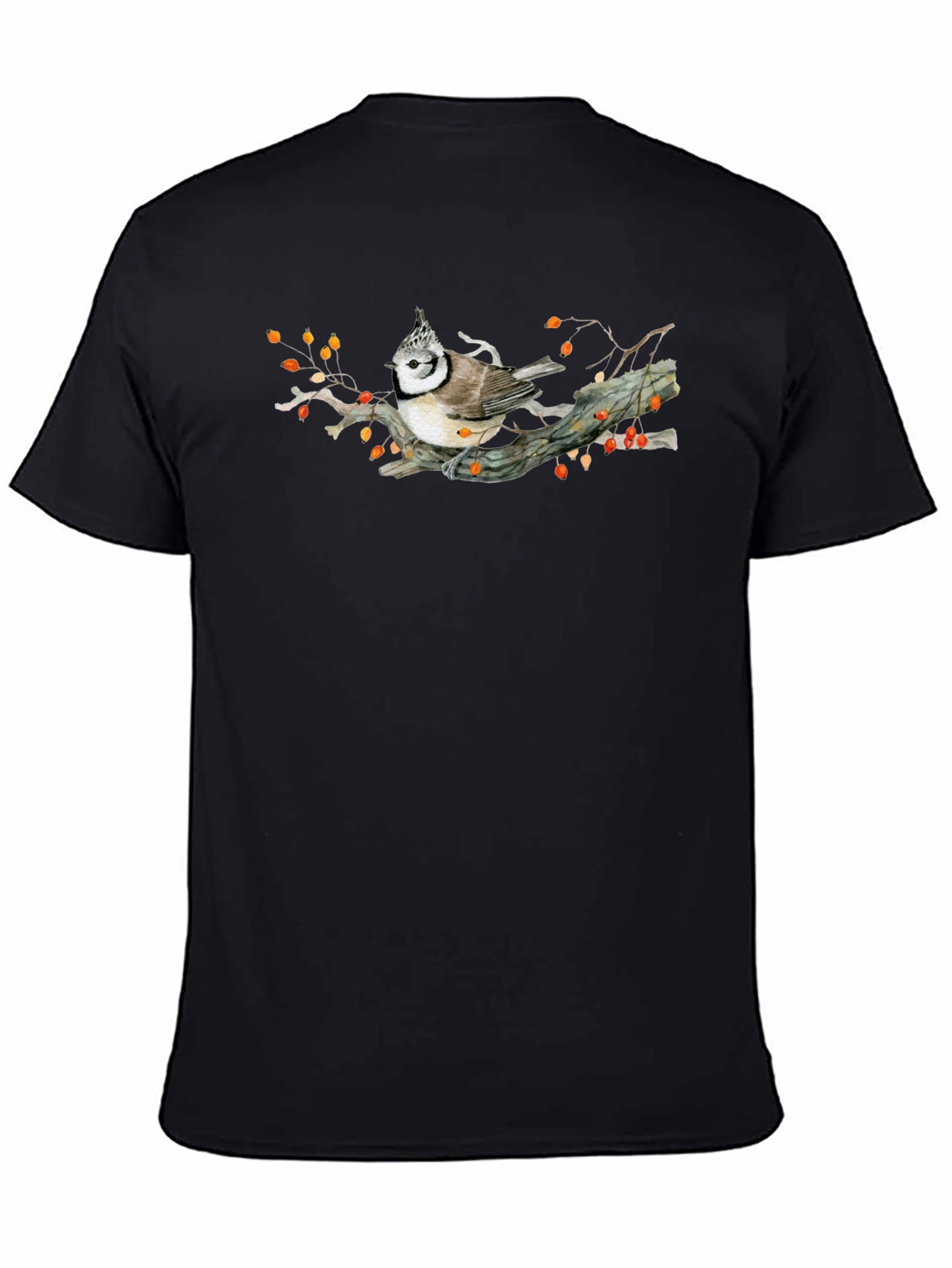 Black Bird on Branch Graphic T-Shirt view 4