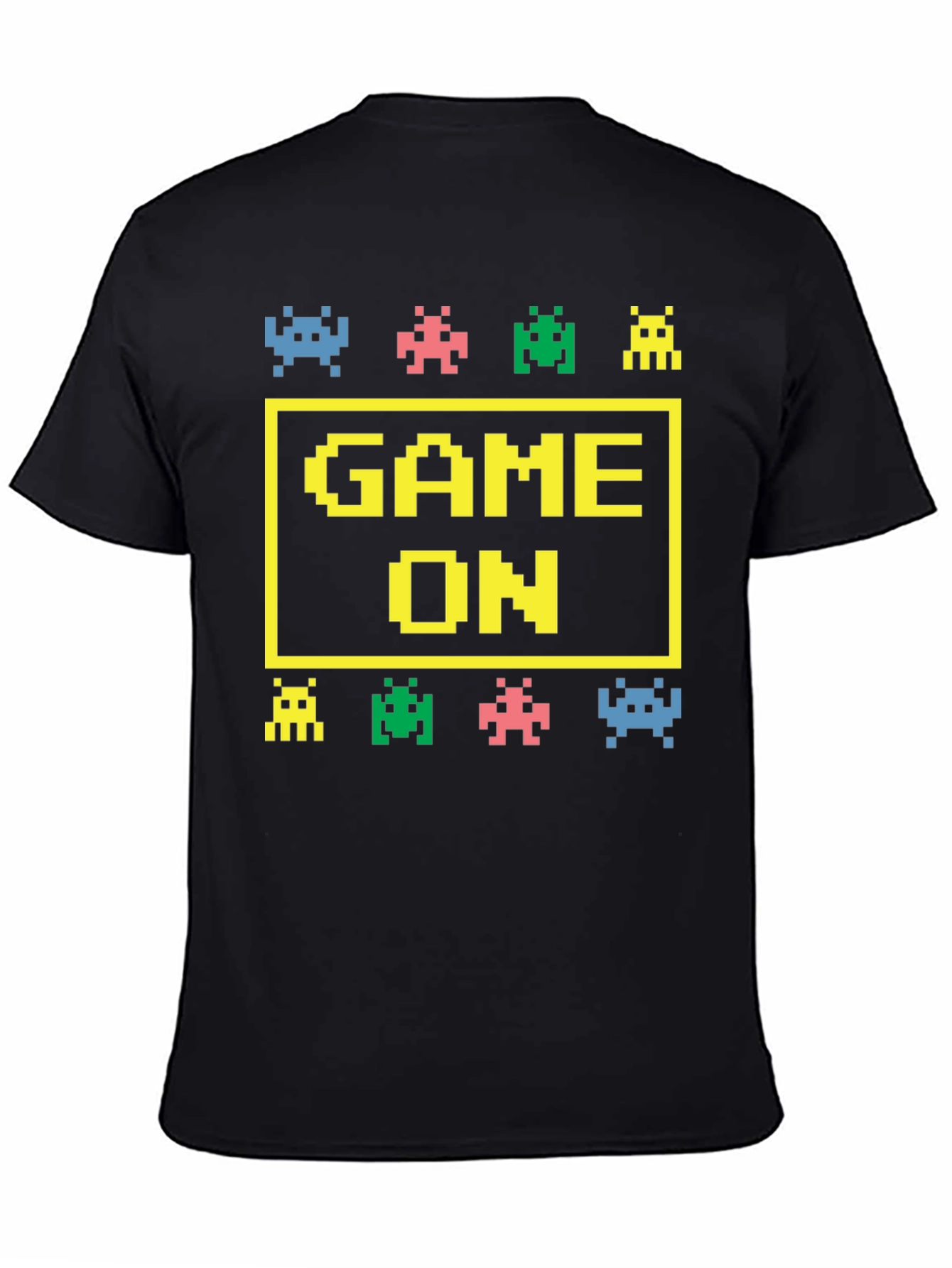 Black Game On Graphic Tee - Retro Gamer Shirt view 4