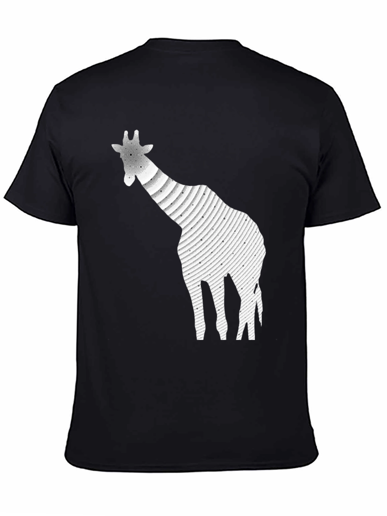Black Giraffe Graphic Print Black T-Shirt view 4