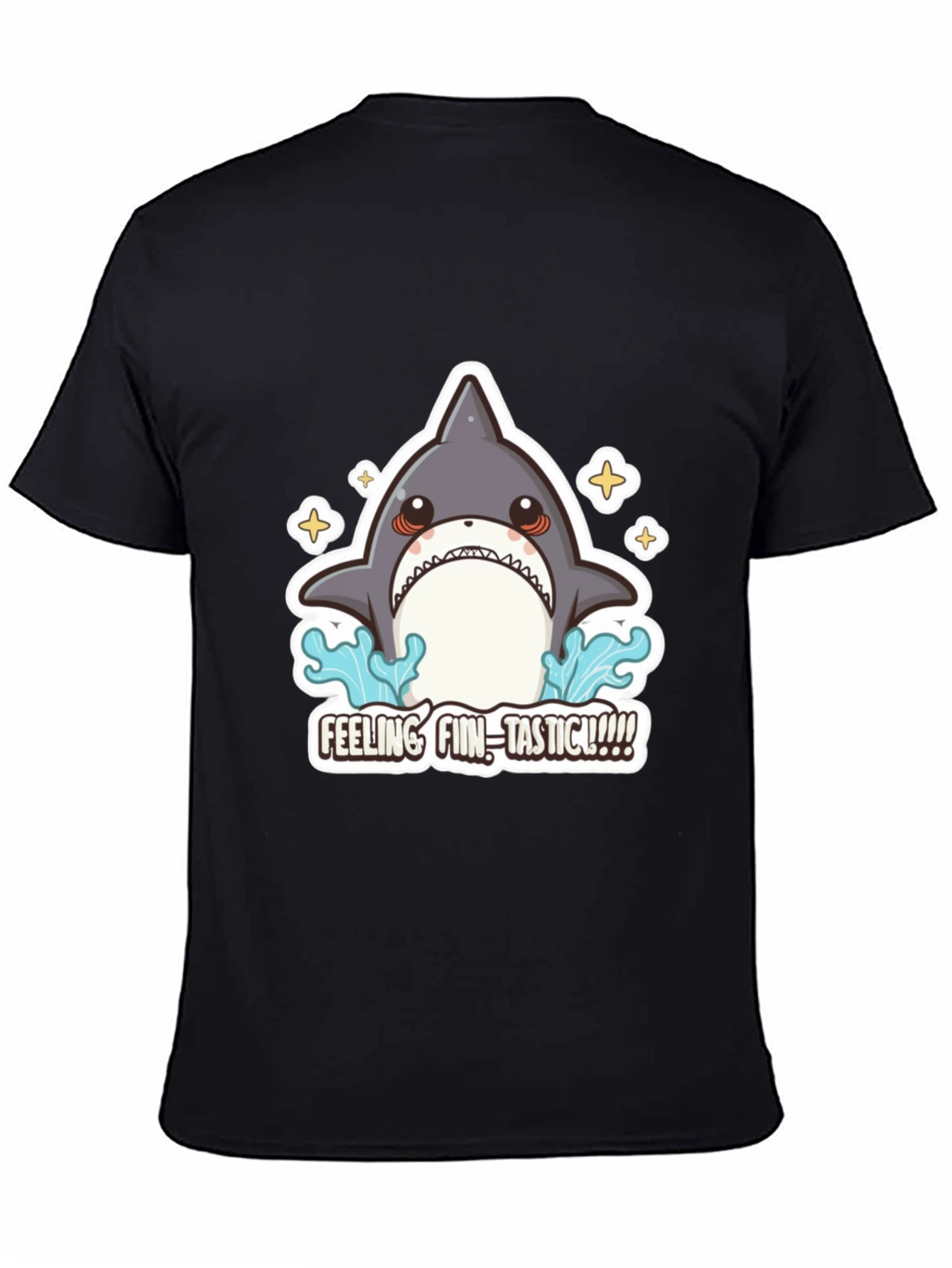 Black Feeling Fin-Tastic Shark Graphic T-Shirt view 4