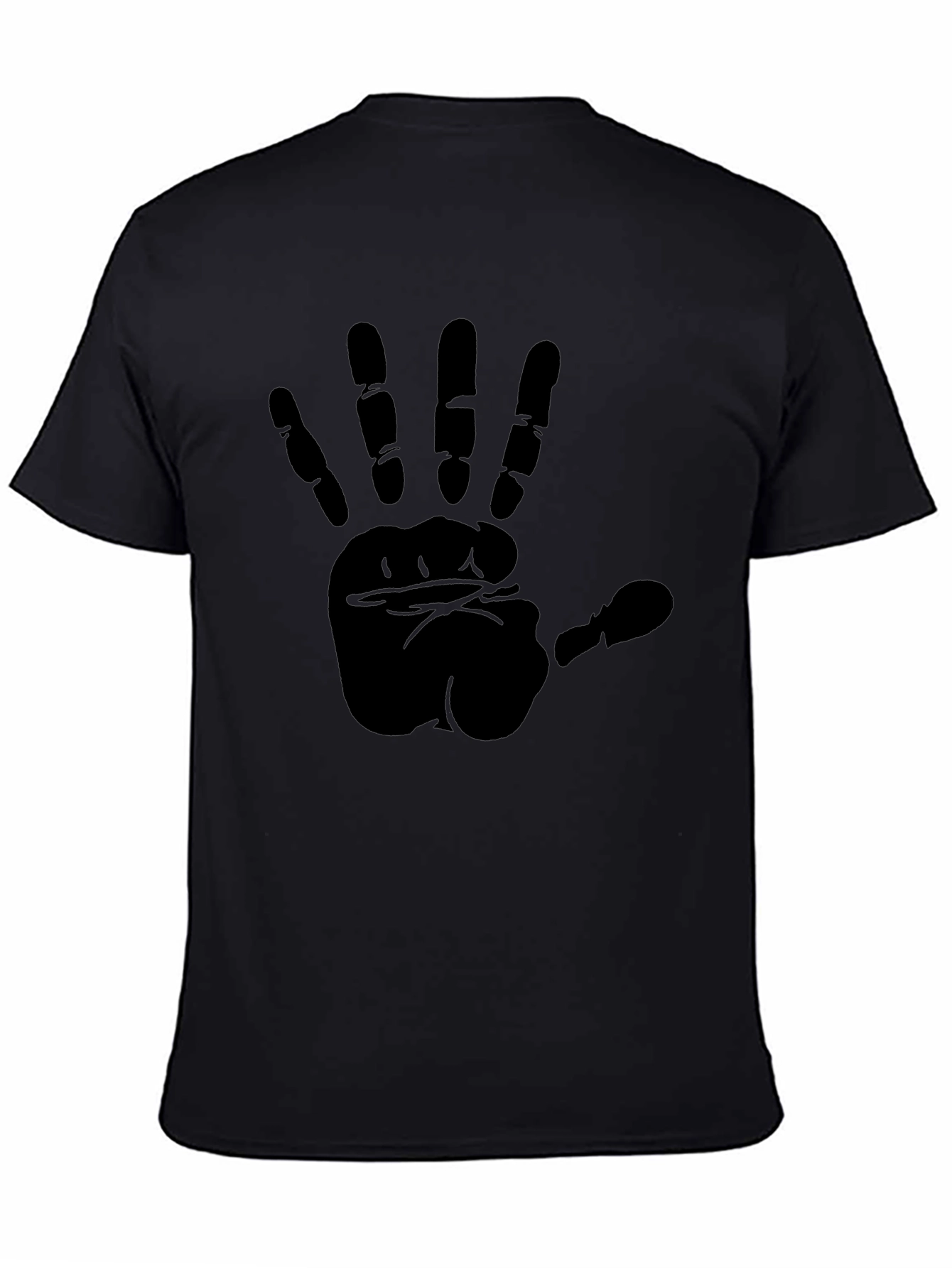 Black Bold Handprint Black T-Shirt view 4