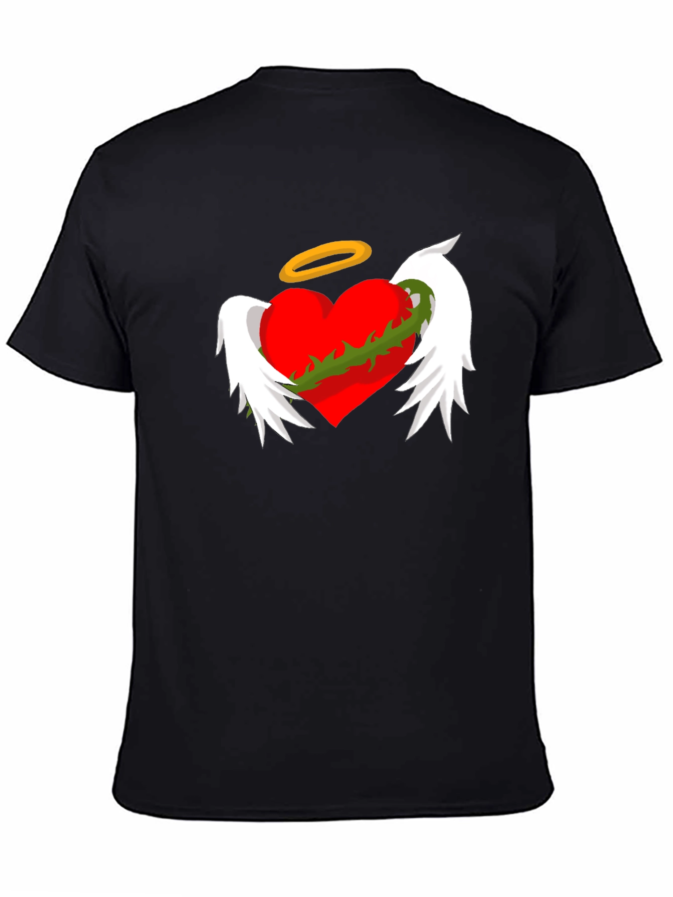 Black Winged Heart with Halo Graphic Tee - Black view 4