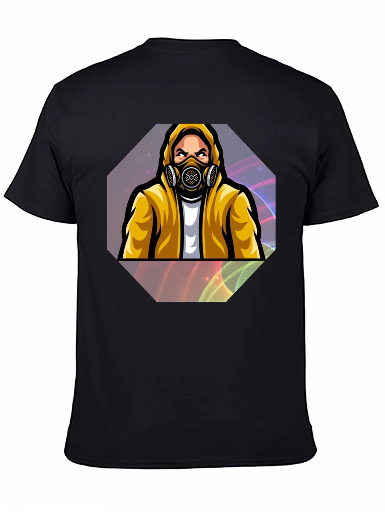 Black Gas Mask Graphic Tee - Black Cotton Blend view 4