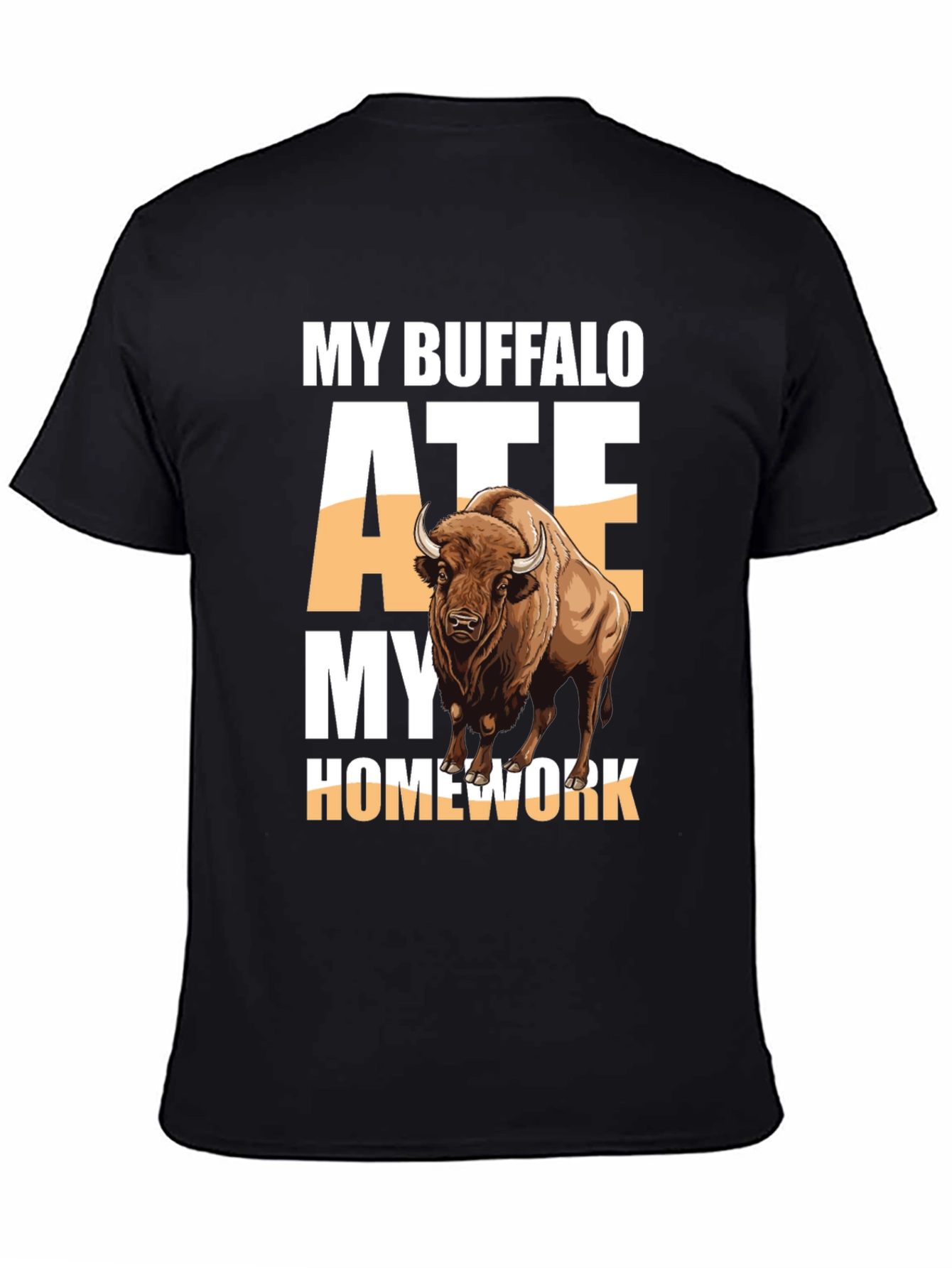 Black My Buffalo Ate My Homework T-Shirt view 4