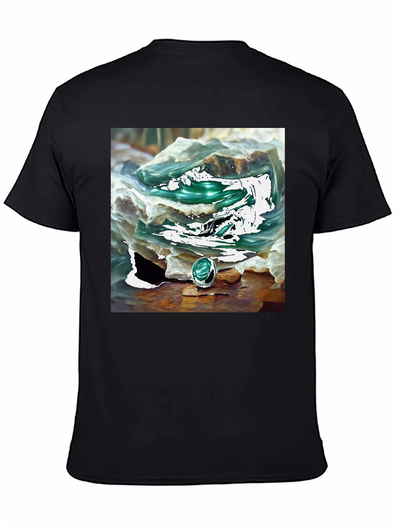 Black Emerald Gemstone T-Shirt view 4
