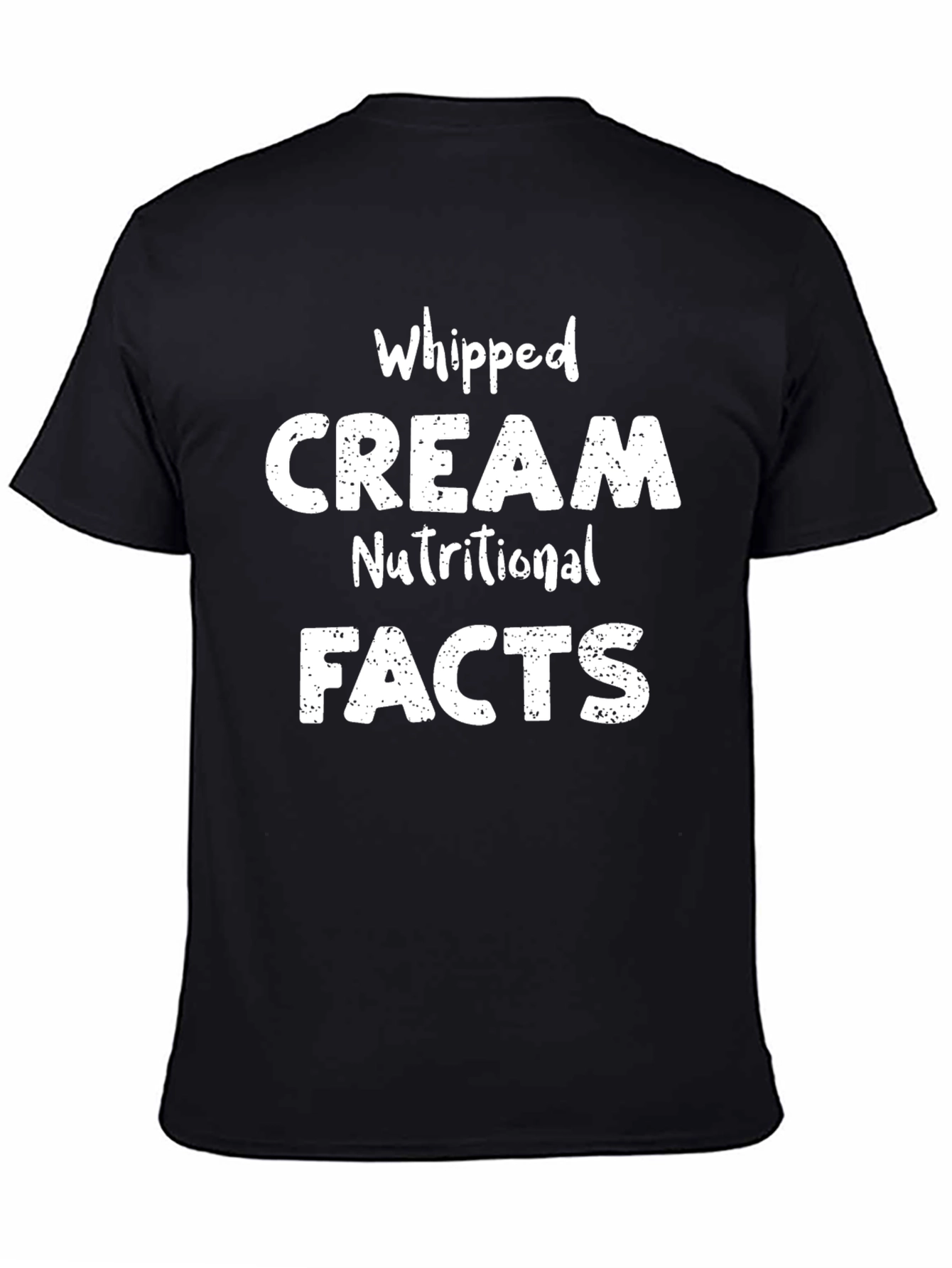 Black Whipped Cream Nutritional Facts Graphic Tee view 4