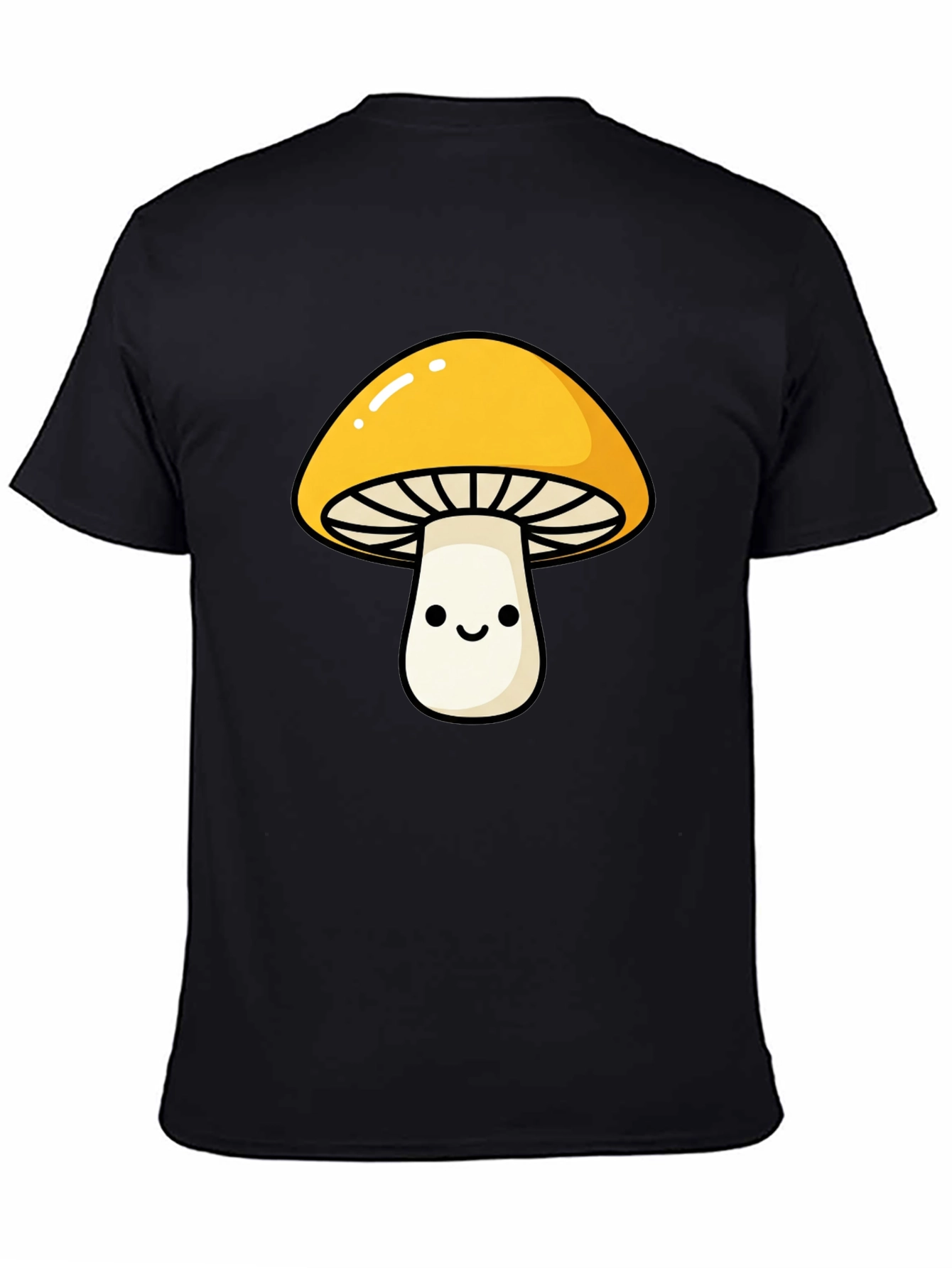 Black Funky Mushroom Graphic Tee - Black view 4