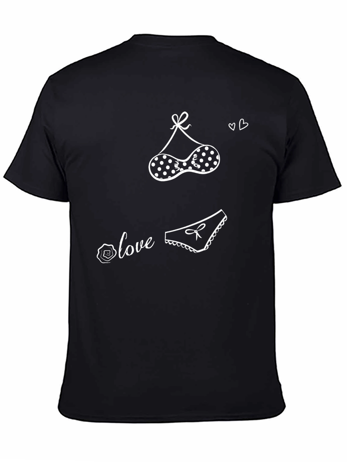 Love Lingerie Graphic Tee - Black Crew Neck Shirt - 4