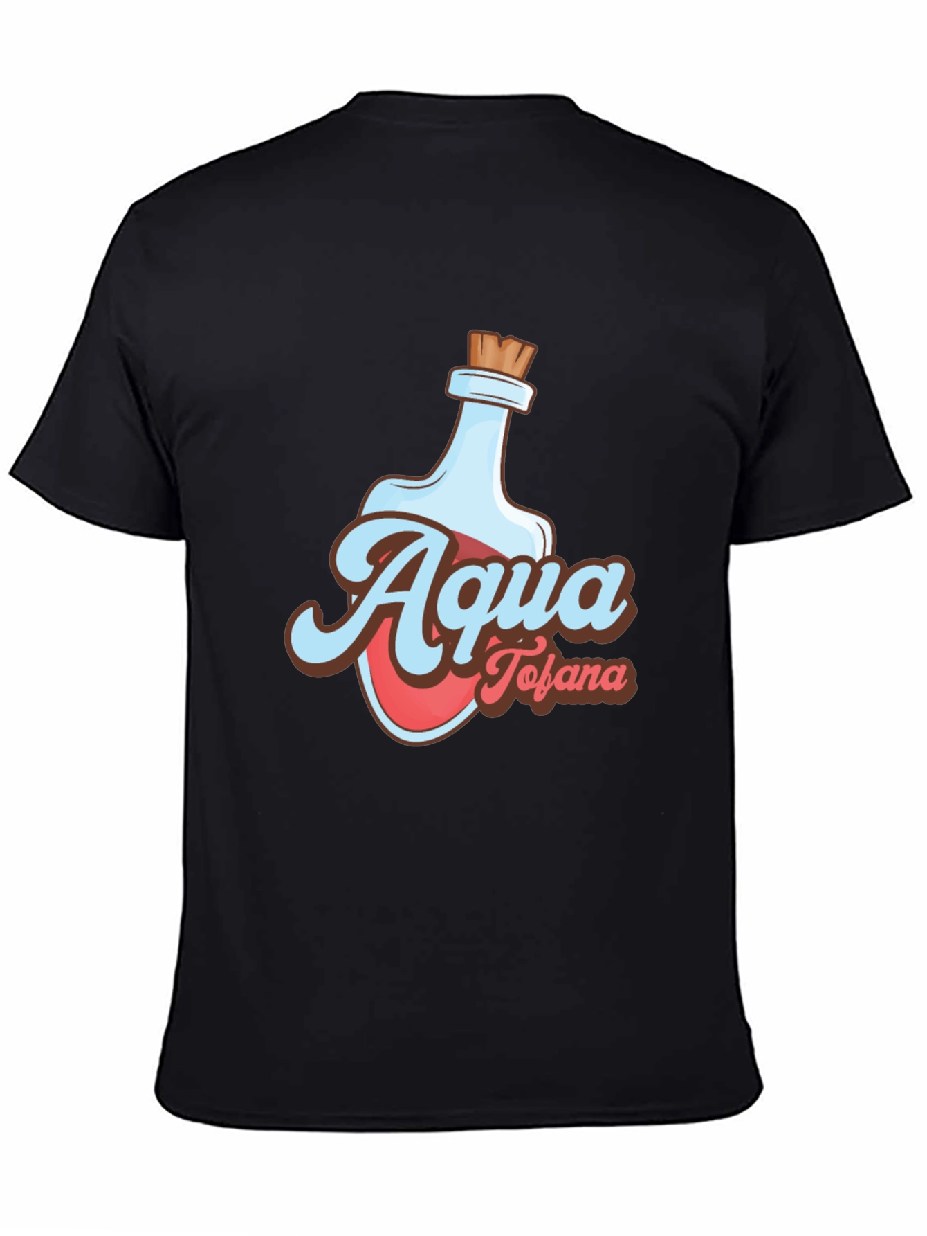 Black Aqua Tofana Graphic Tee - Stylish Poison Bottle Design view 4