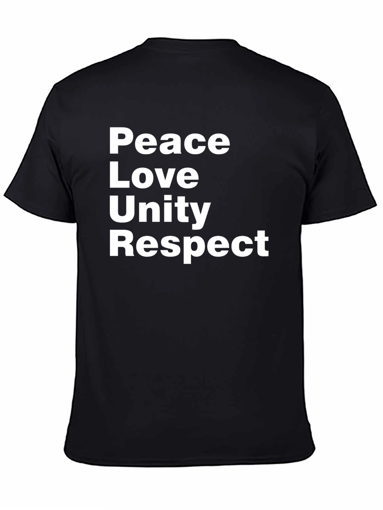 Black Peace Love Unity Respect Black Graphic Tee view 4