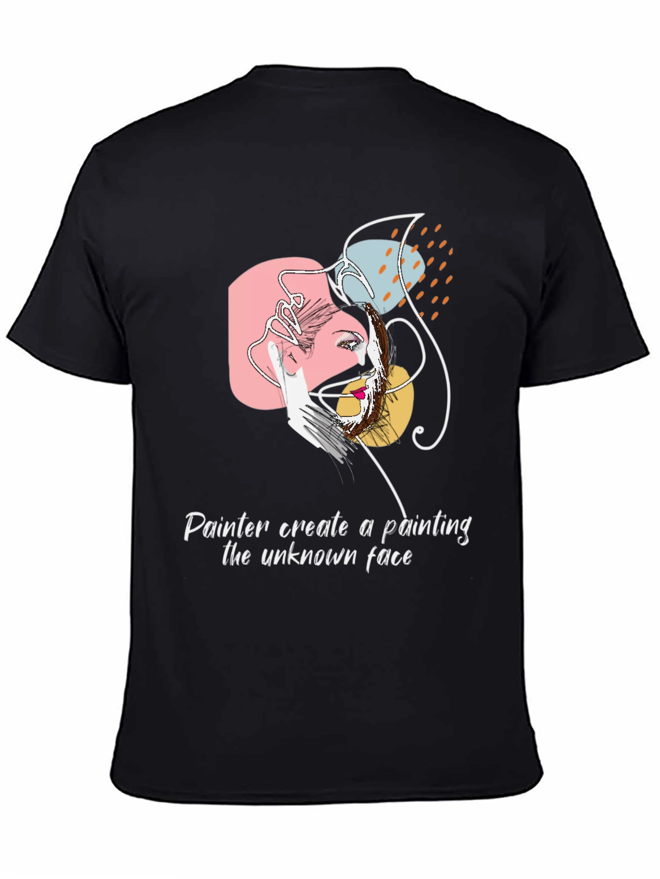 Black Abstract Artist Graphic T-Shirt view 4