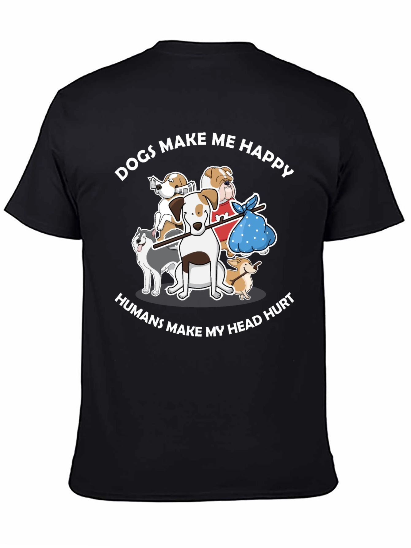 Black Dogs Make Me Happy T-Shirt view 4