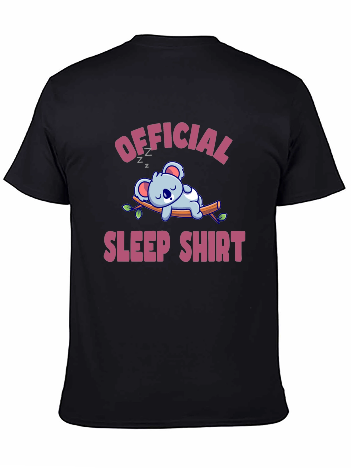 Black Official Sleep Shirt - Koala T-Shirt view 4
