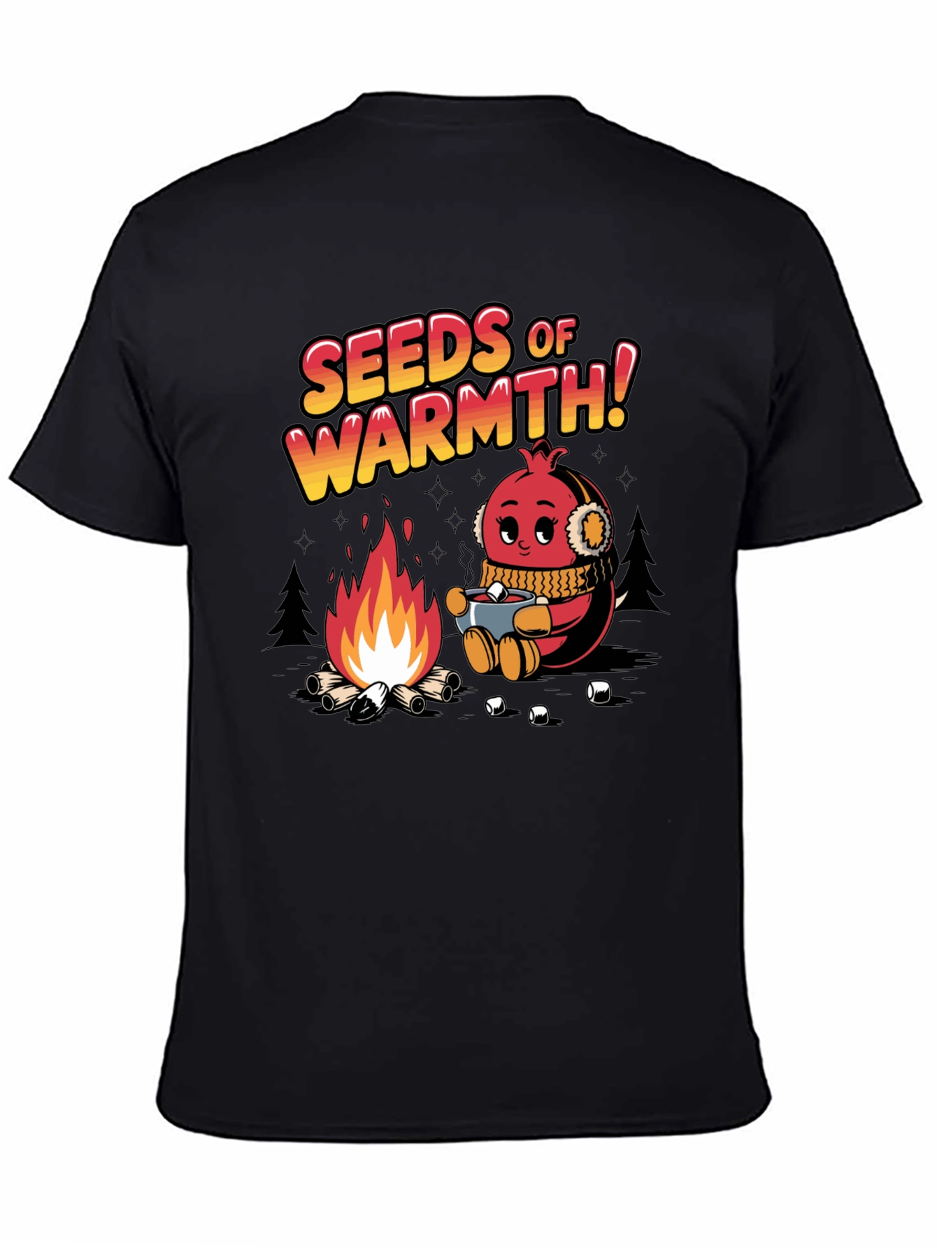 Black Seeds of Warmth Graphic T-Shirt view 4