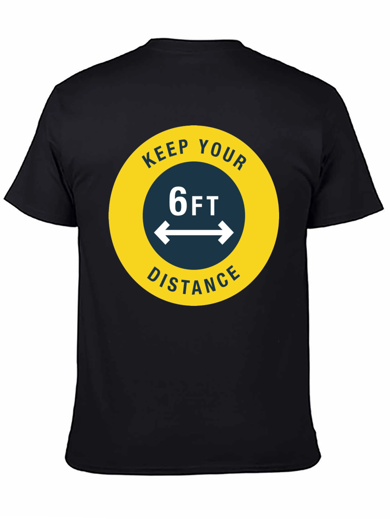 Black Keep Your Distance T-Shirt - Social Distancing Tee view 4