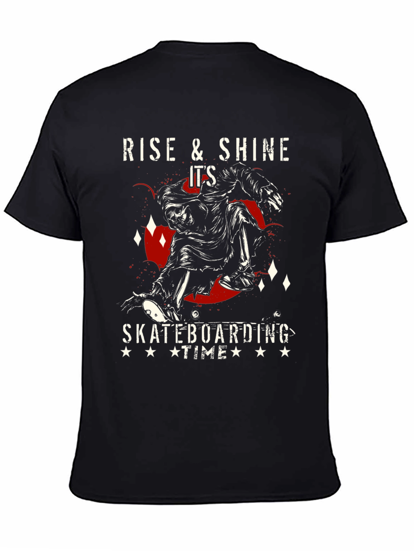 Black Rise & Shine Skateboarding Time Graphic Tee view 4