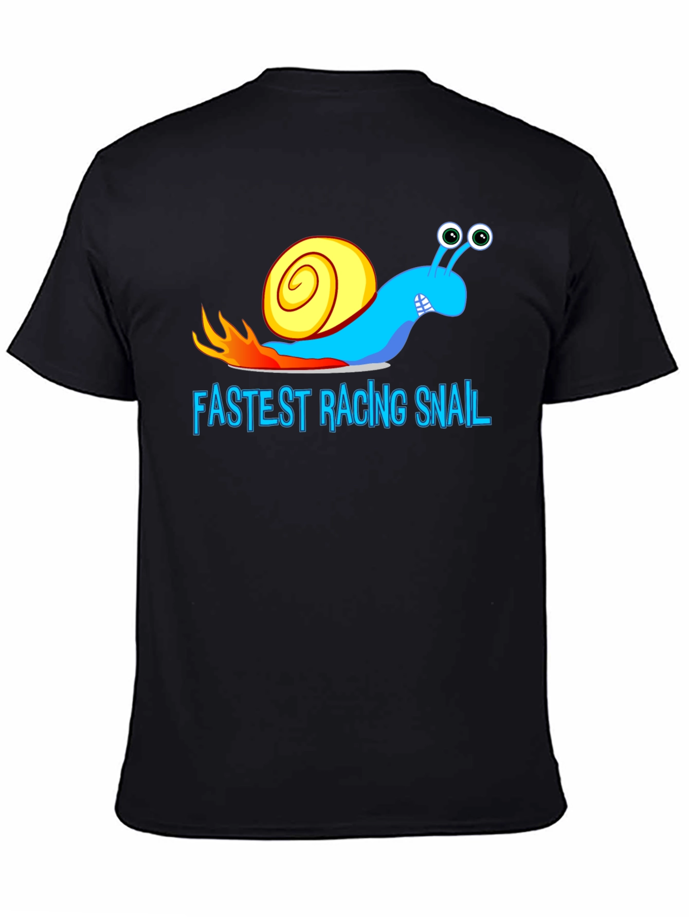 Black Fastest Racing Snail T-Shirt - Funny Cartoon Graphic Tee view 4