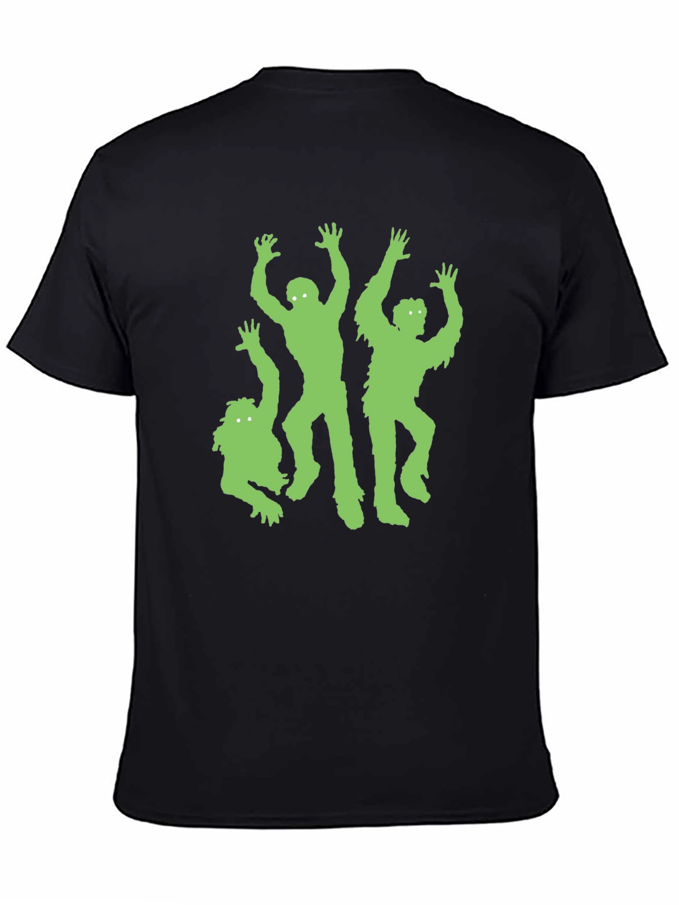 Black Green Zombie Graphic Black T-Shirt view 4