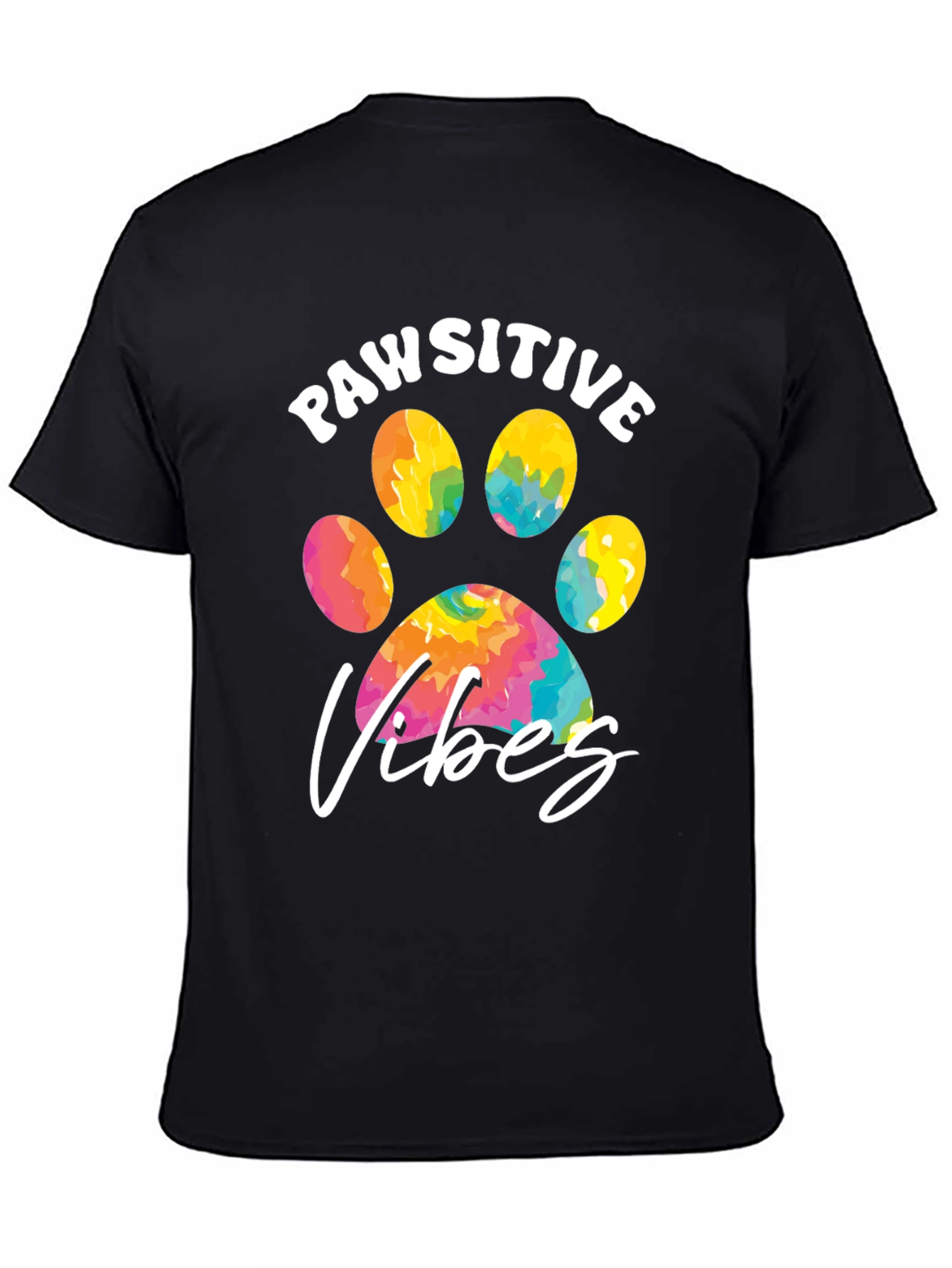 Black Pawsitive Vibes Graphic Tee - Trendy Dog Lover Shirt view 4