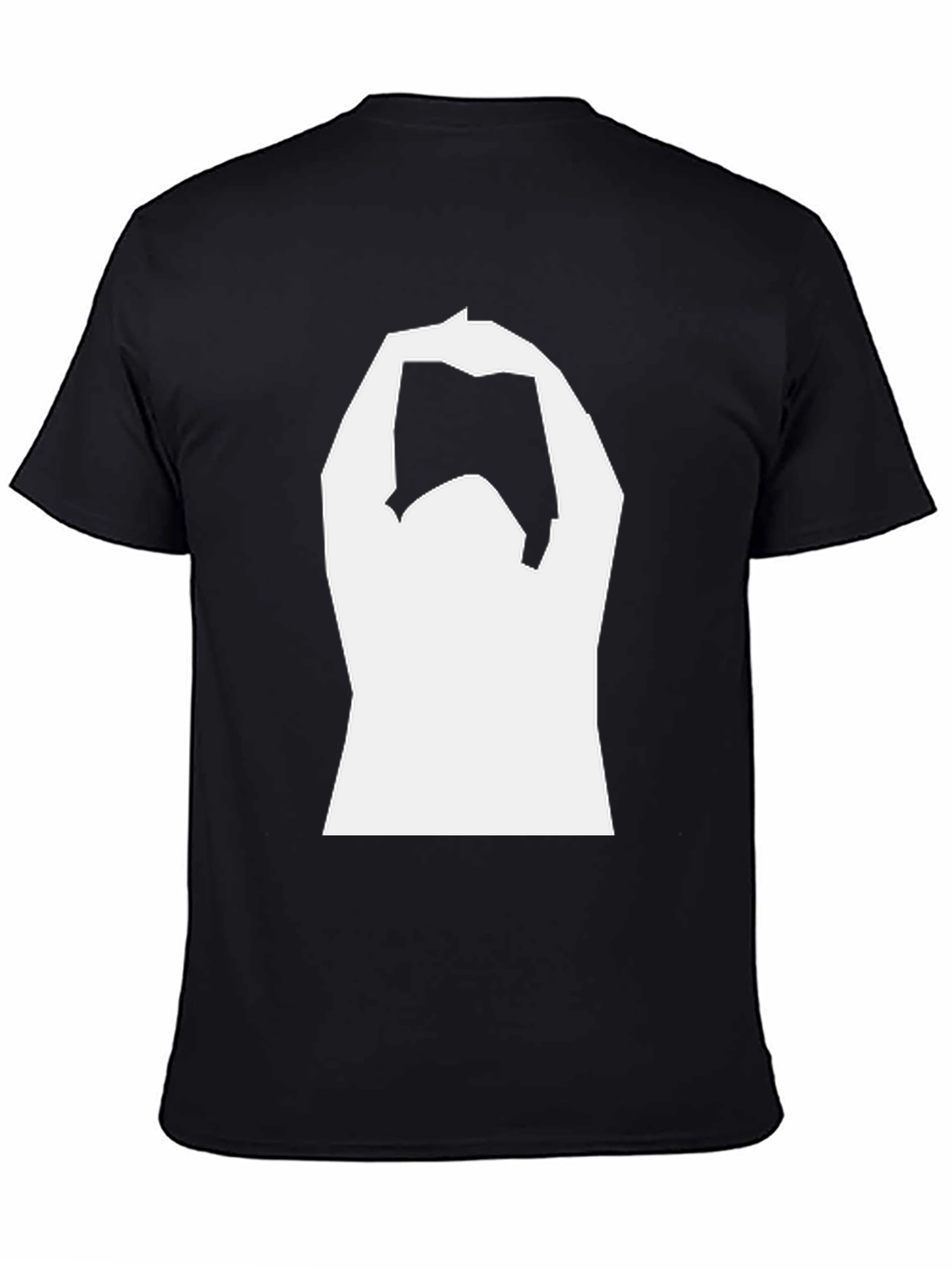 Black Black T-Shirt with White Graphic Design view 4