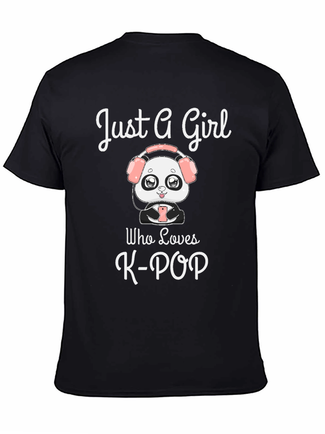 Black Just A Girl Who Loves K-POP T-Shirt view 4