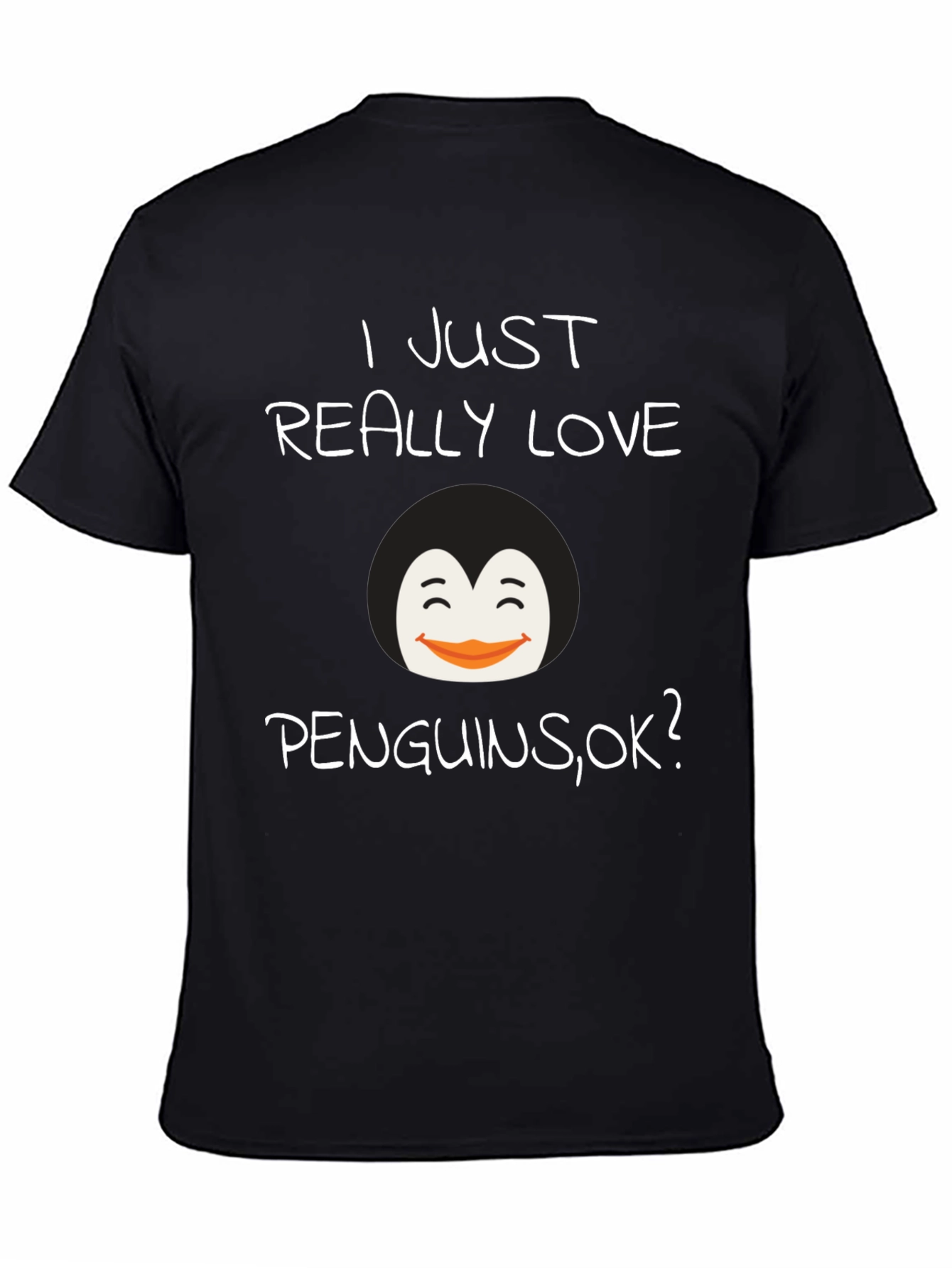 Black Penguin Lover T-Shirt - Cute Graphic Tee view 4
