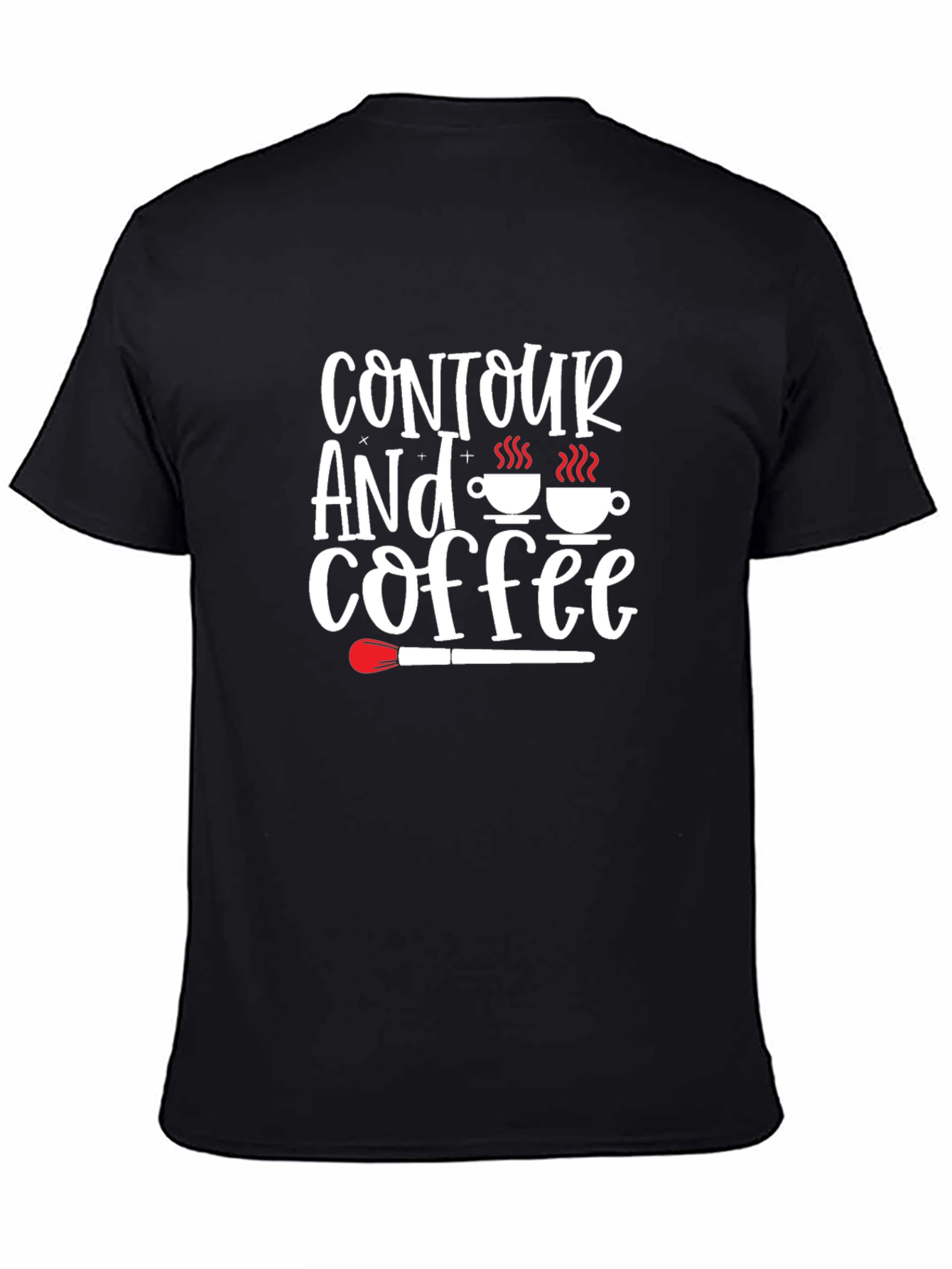 Black Contour and Coffee Graphic Tee - Stylish & Trendy view 4