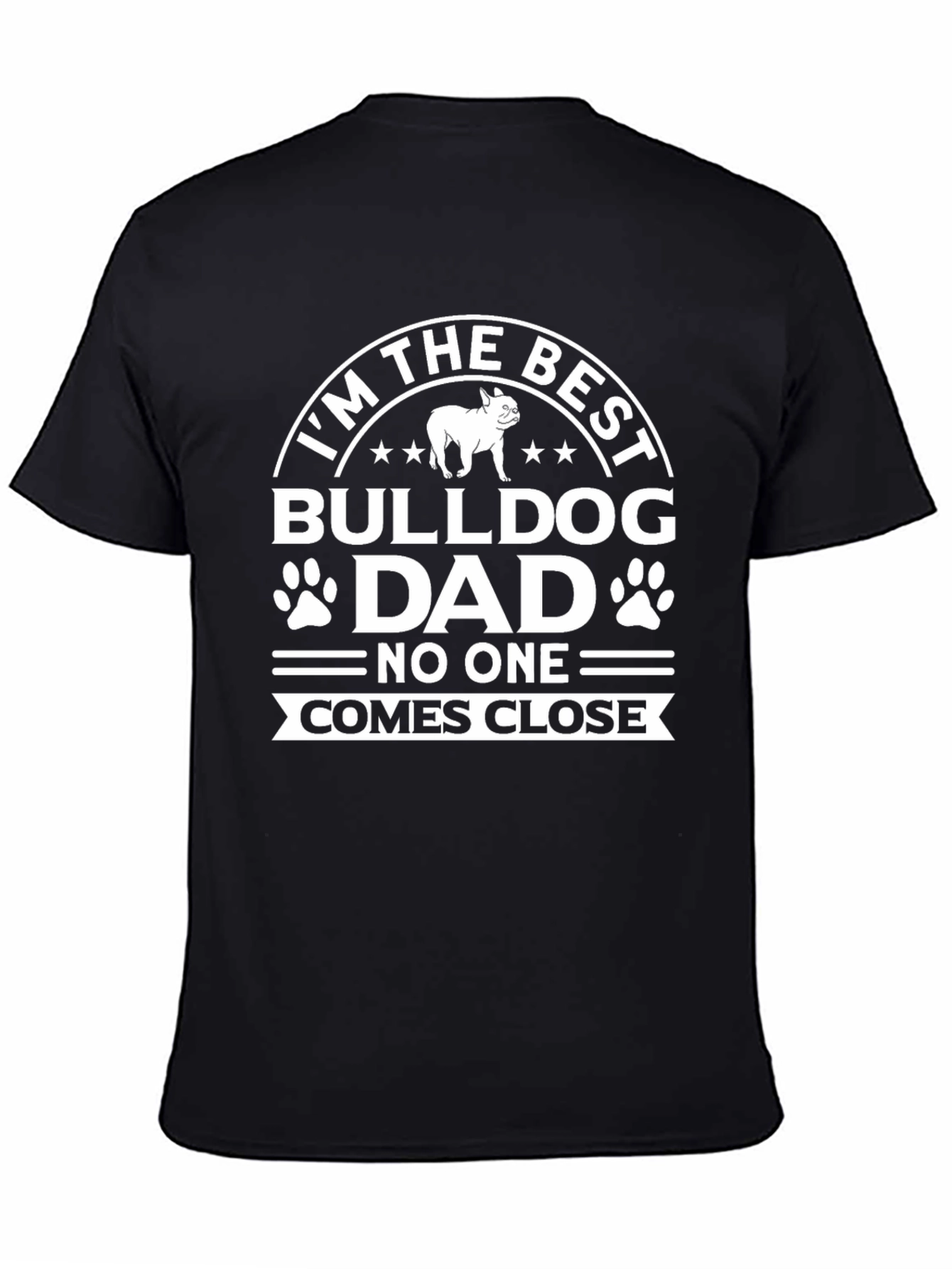 Black Best Bulldog Dad T-Shirt view 4
