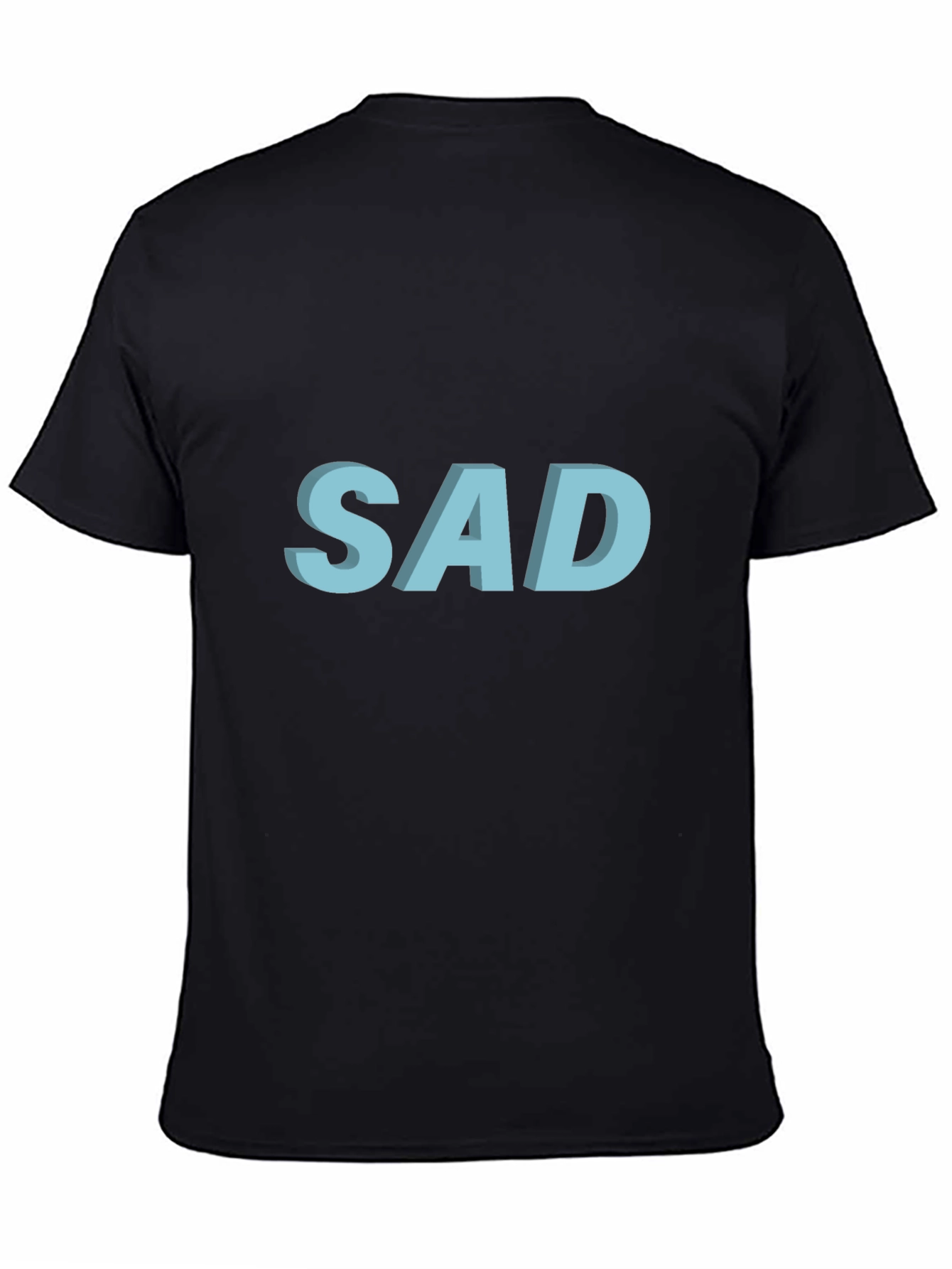Black "SAD" Graphic T-Shirt - Black Cotton Blend view 4