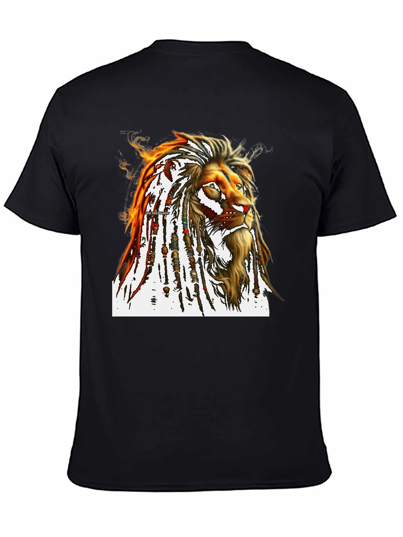 Black Lion Dreadlocks T-Shirt - Black view 4