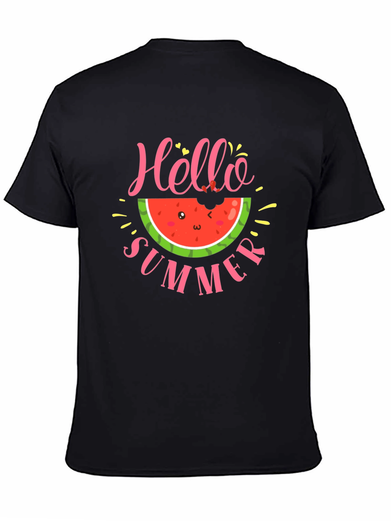 Black Hello Summer Watermelon T-Shirt view 4