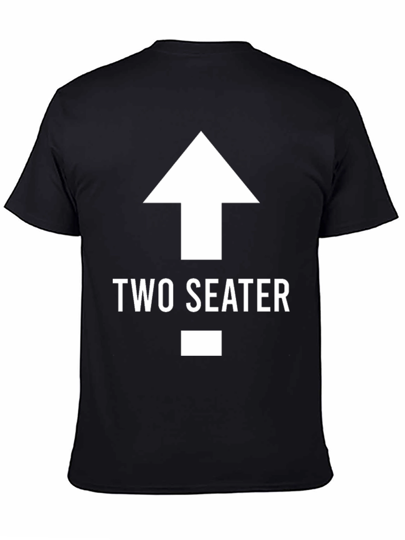 Black Two Seater T-Shirt Funny Graphic Tee view 4