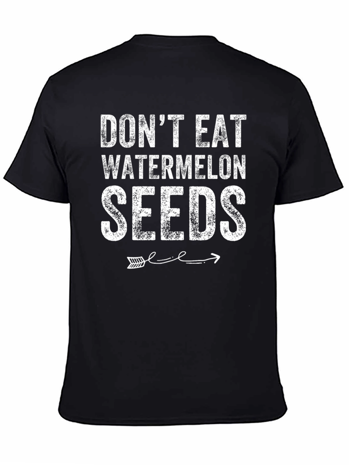Black Funny Watermelon Seeds Graphic T-Shirt view 4