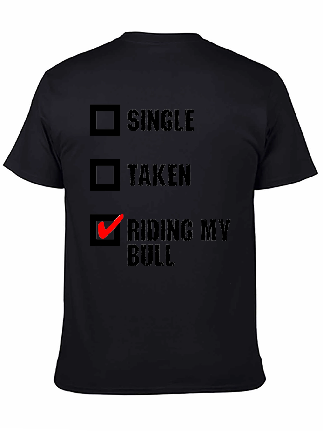 Black Riding My Bull T-Shirt - Funny Graphic Tee view 4