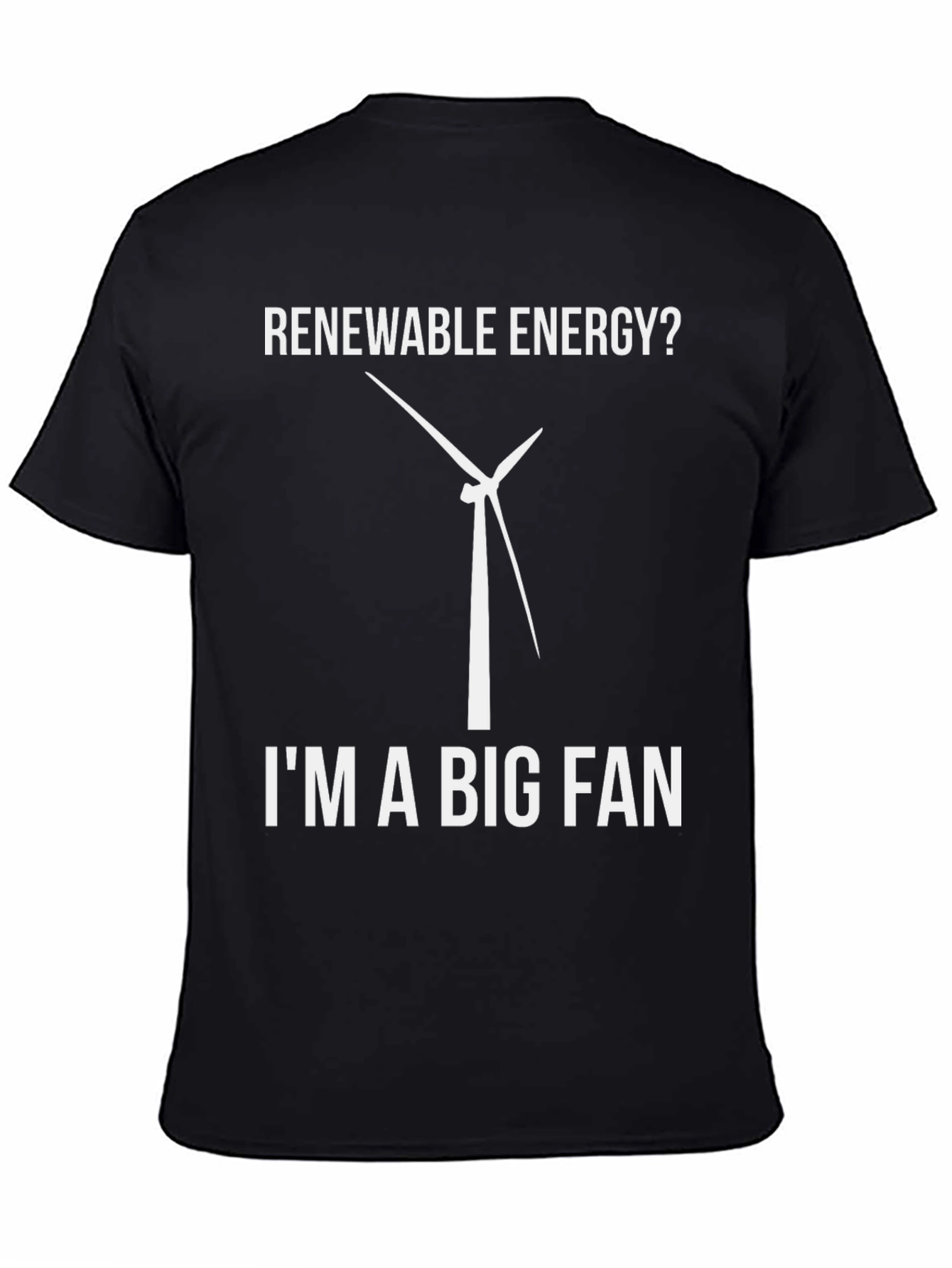 Black Renewable Energy Fan T-Shirt view 4