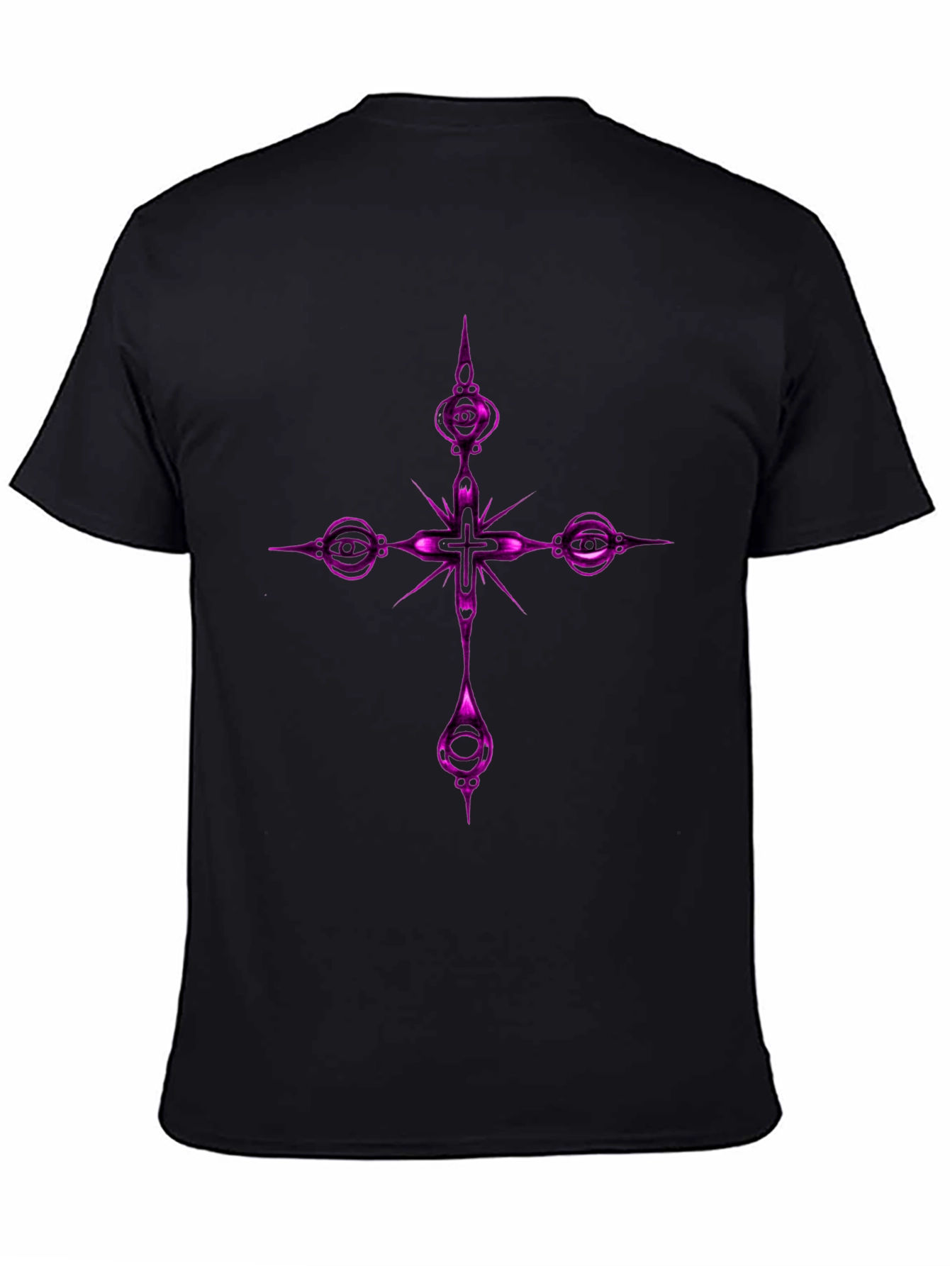 Black Gothic Cross Graphic Tee - Black view 4