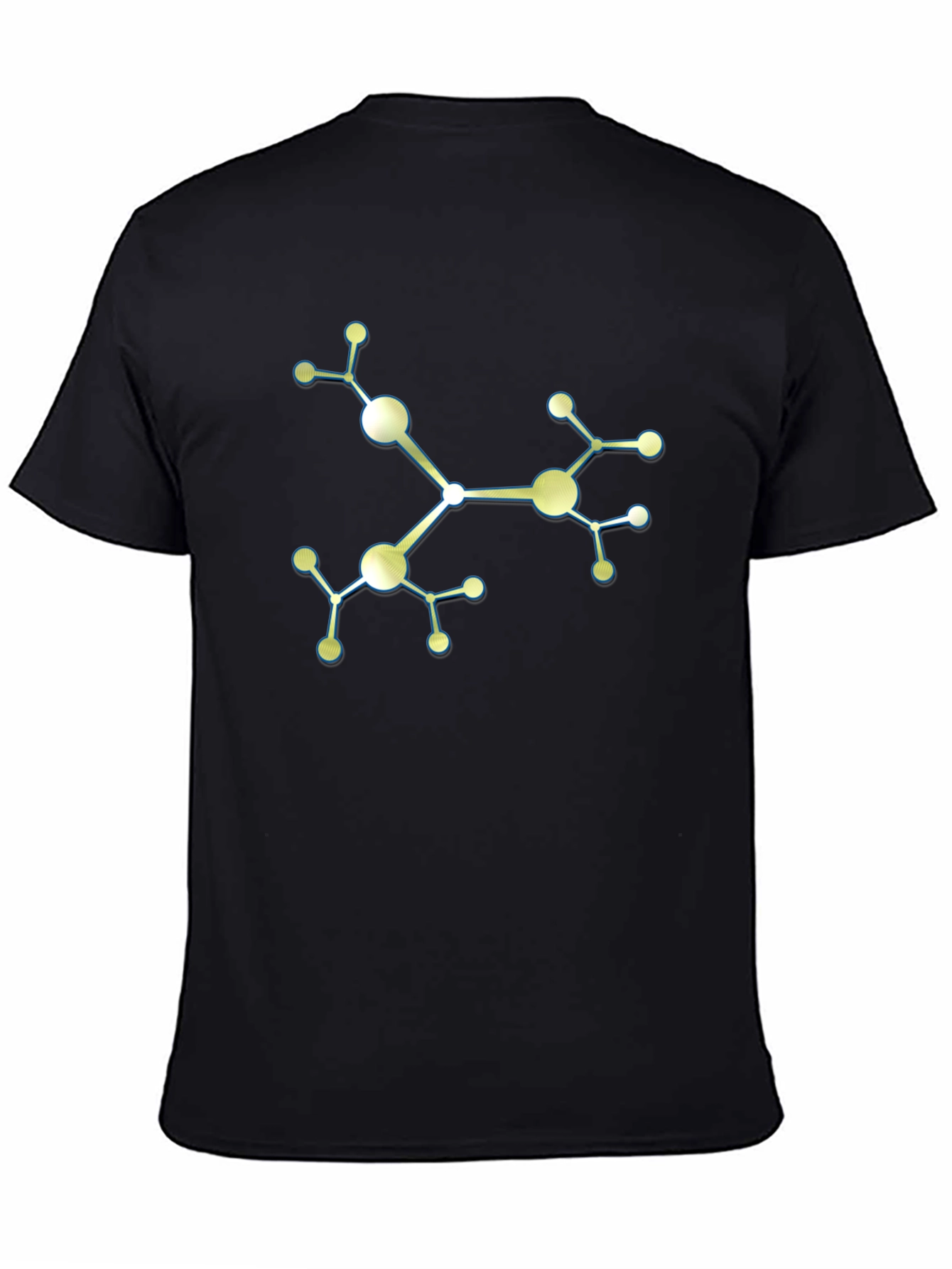 Black Molecular Structure Graphic Tee - Black Cotton Comfort view 4