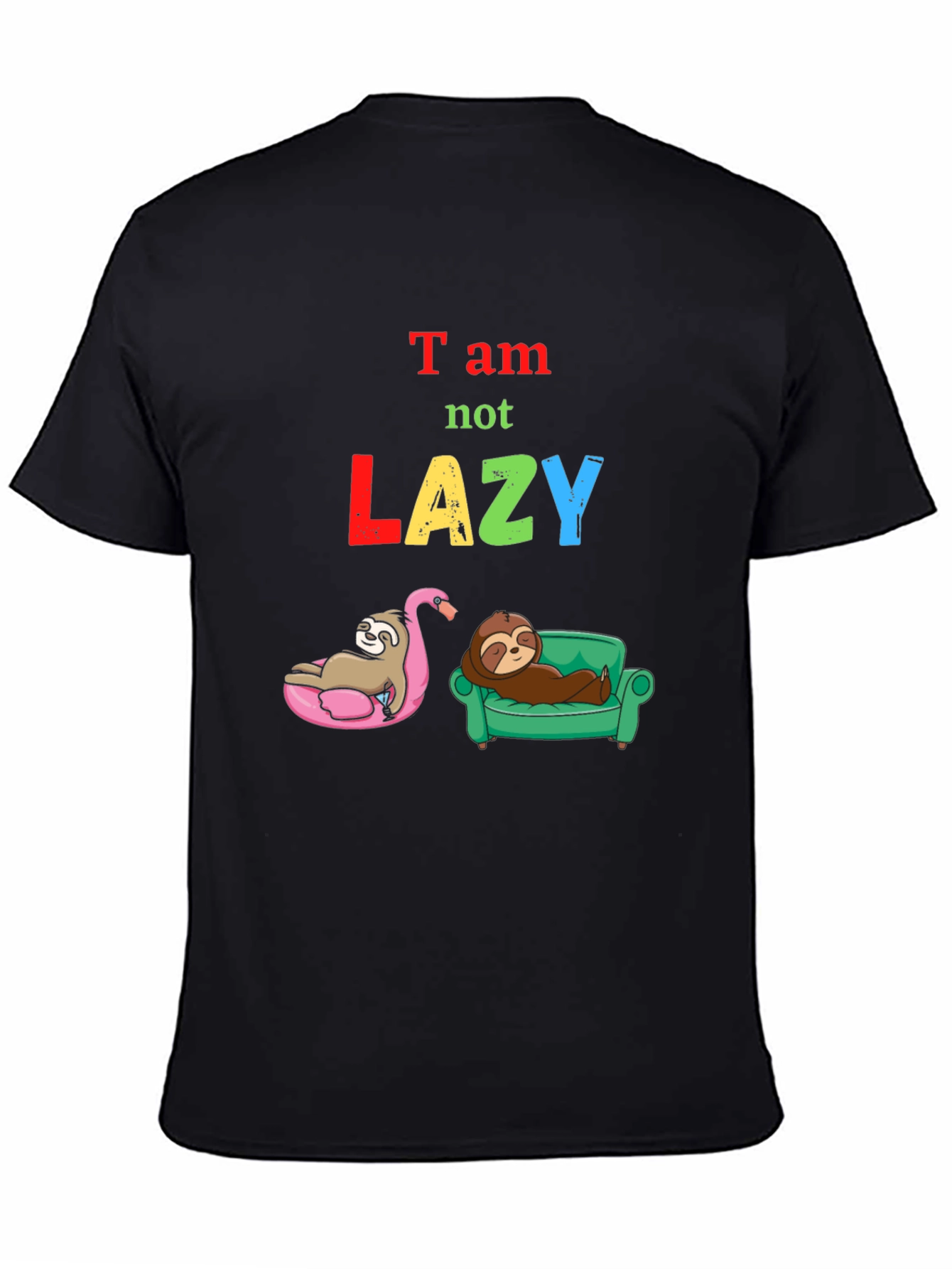 Black Sloth "Not Lazy" Graphic Tee view 4