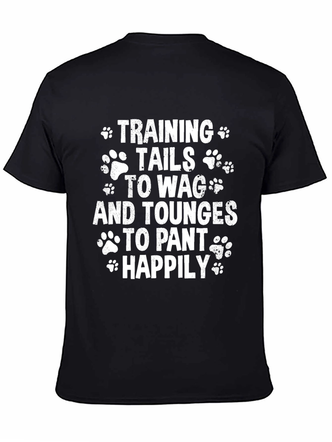 Black Dog Lover Tee: Training Tails To Wag, Black Cotton Blend view 4