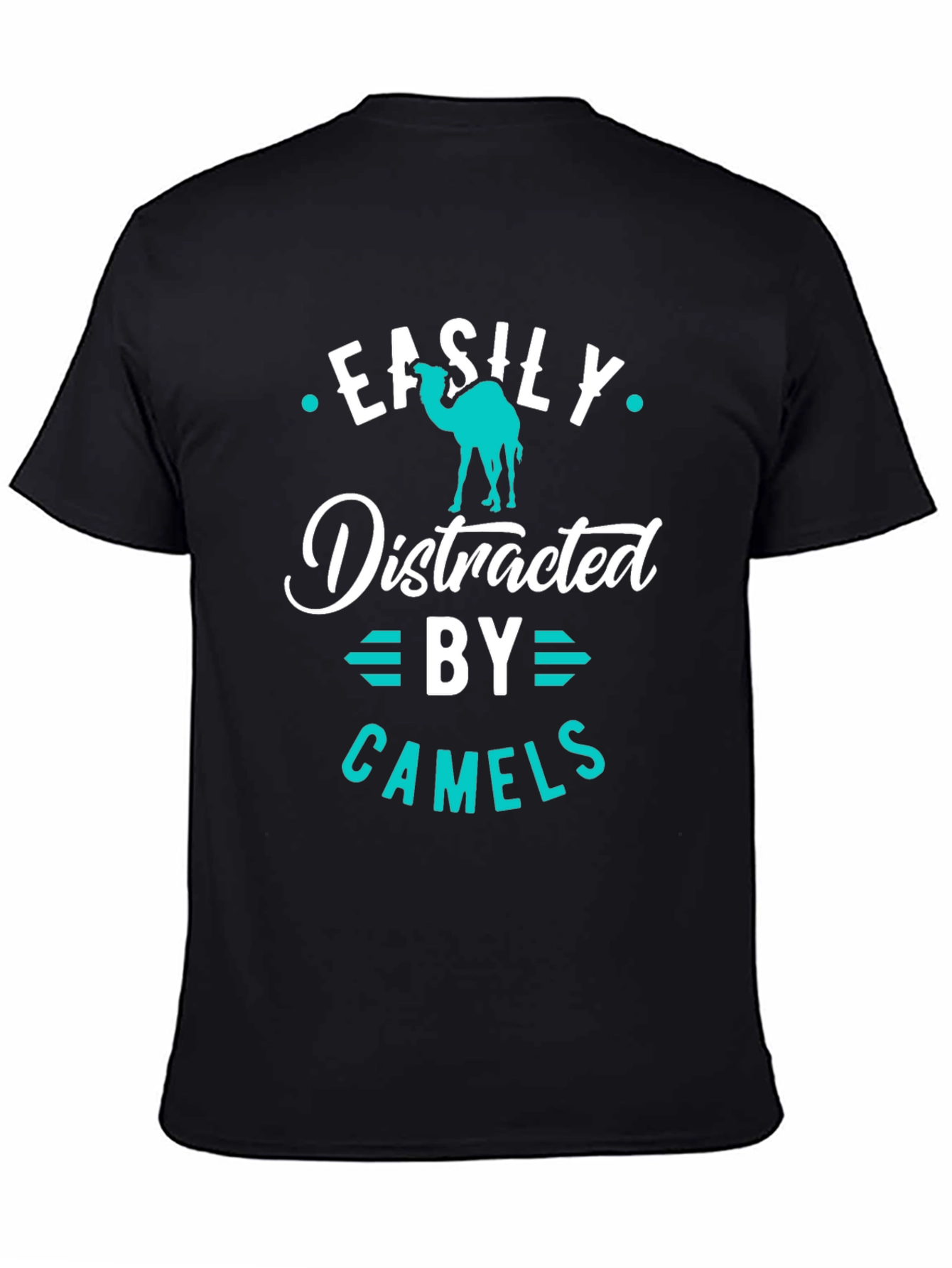 Black Easily Distracted by Camels Graphic Tee view 4