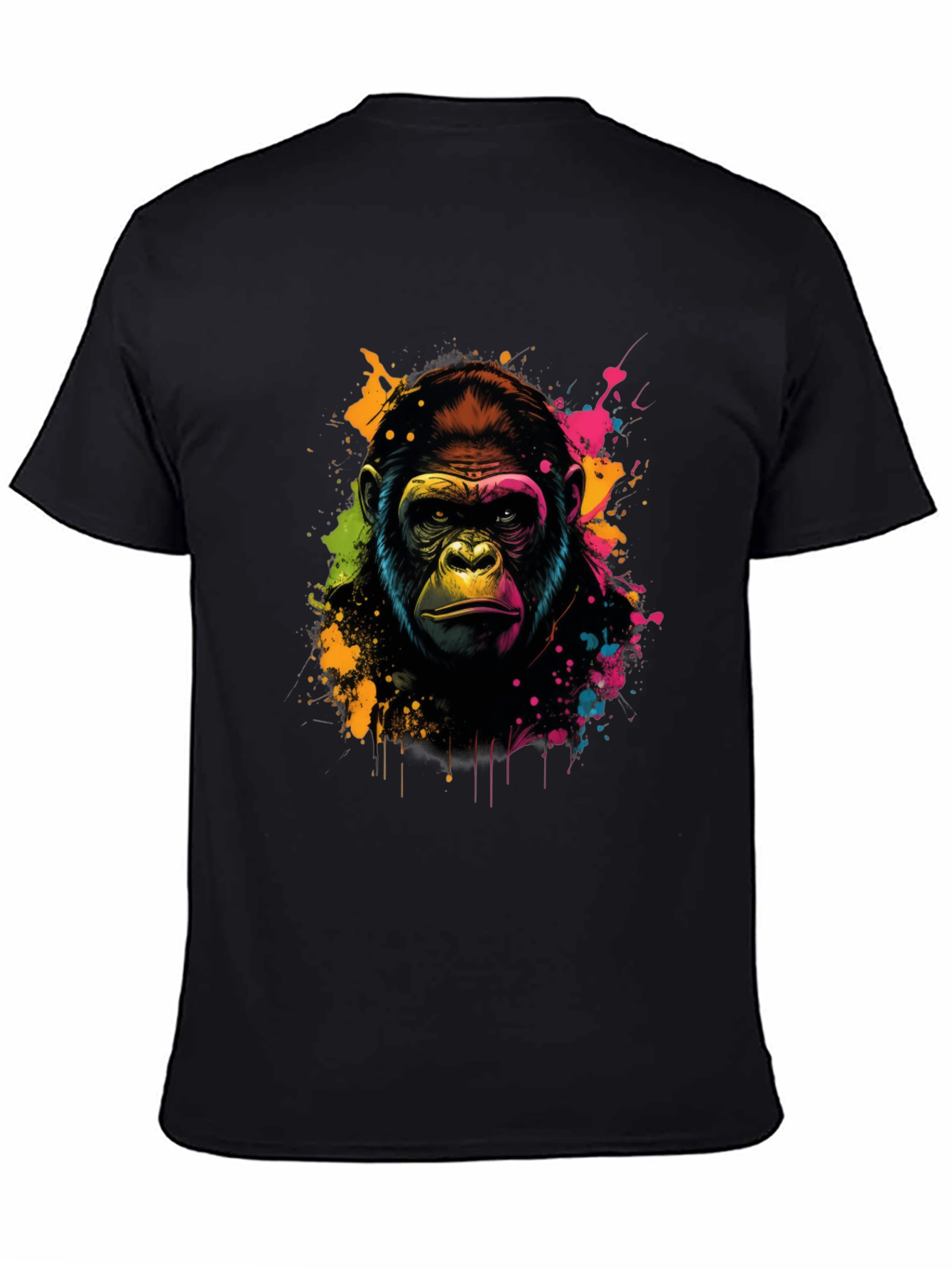Black Vibrant Gorilla Graphic Tee - Black view 4