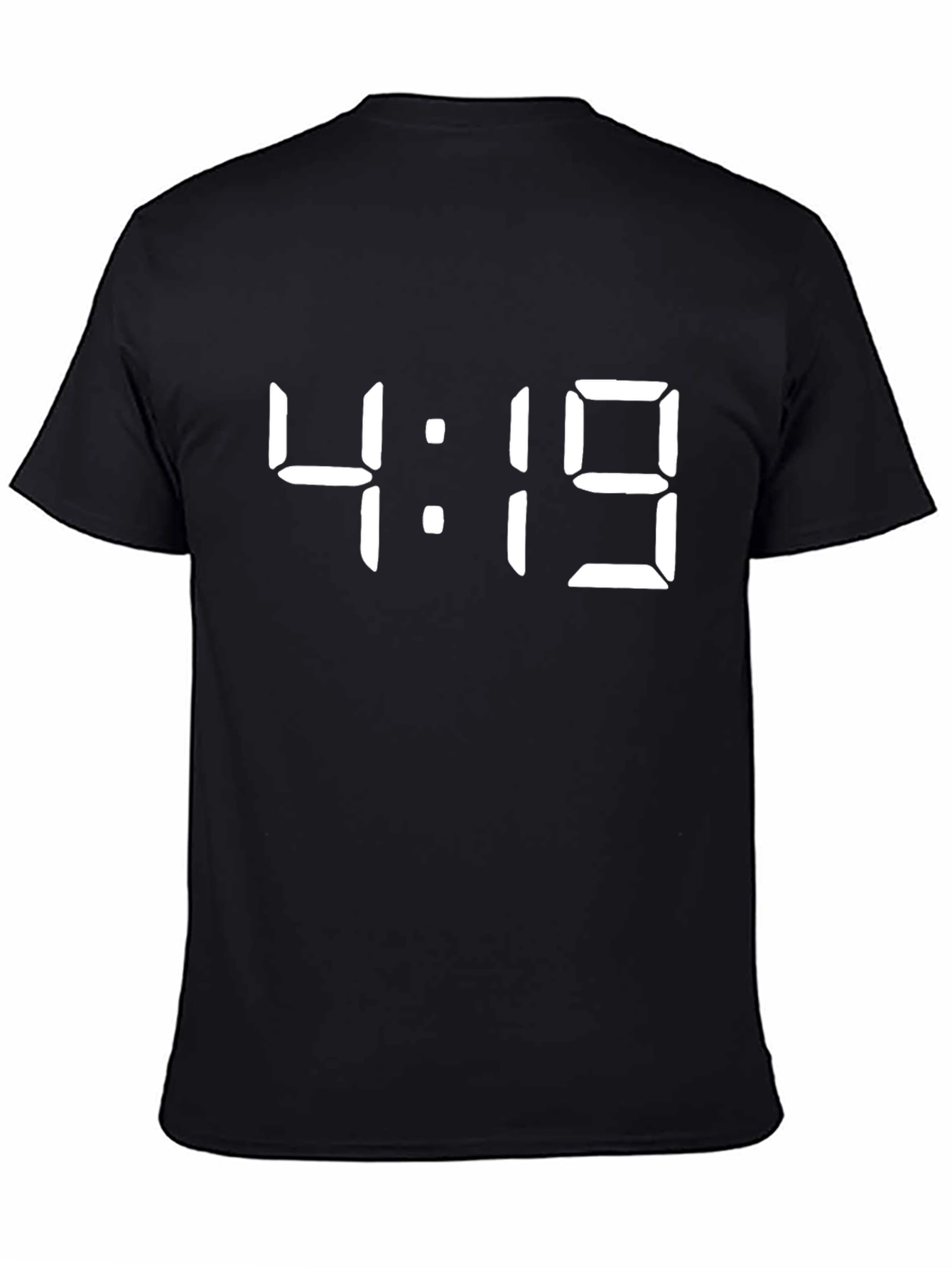 Black 4:19 Time Display T-Shirt - Cool Digital Clock Design view 4
