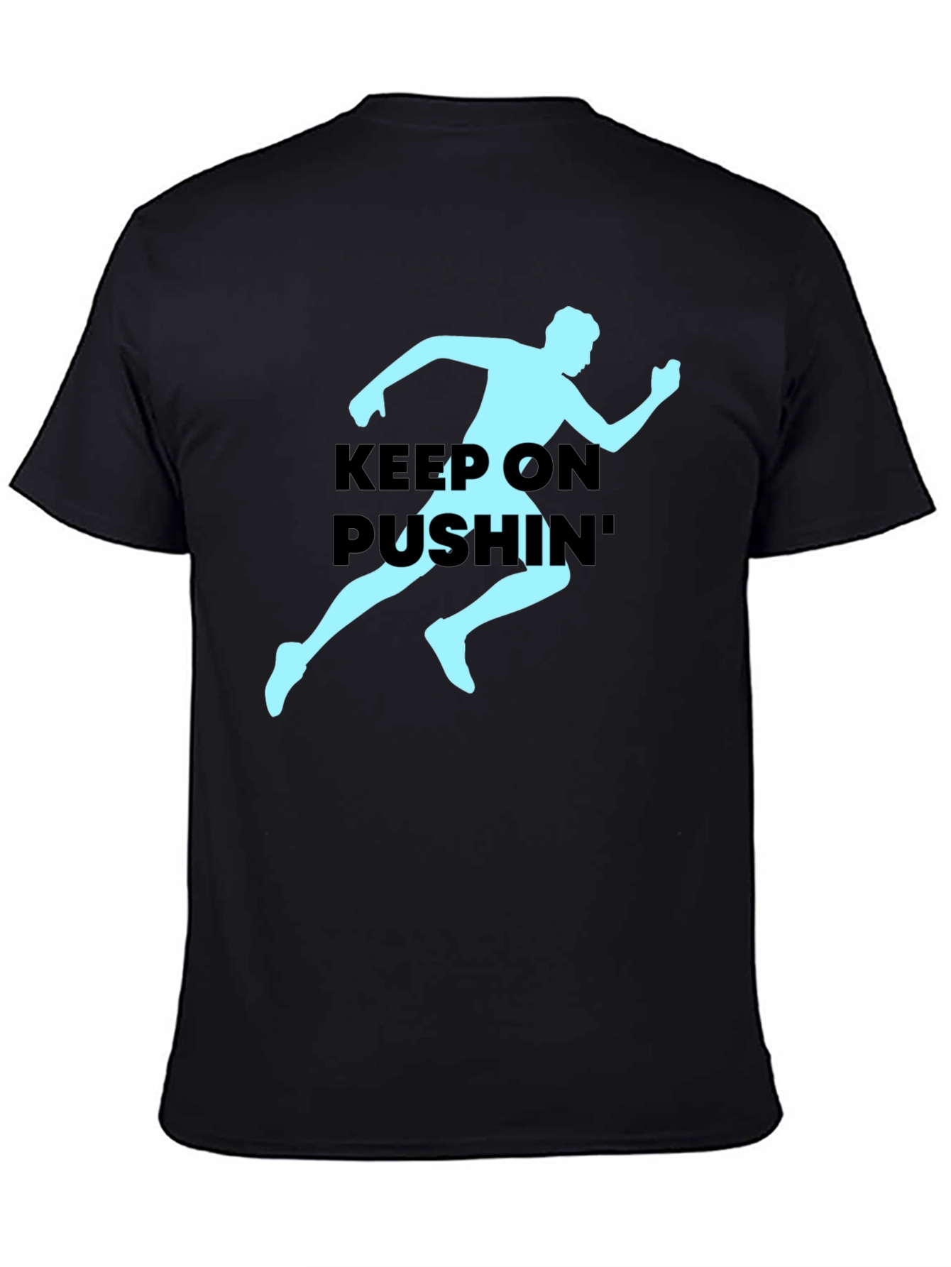 Black Keep On Pushin' Runner Graphic Tee - Black view 4
