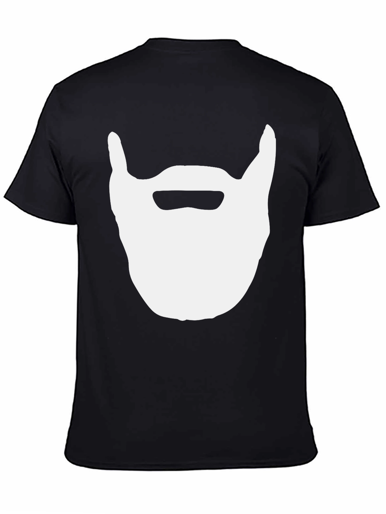 Black Beard Graphic Tee - Black Cotton Casual Top view 4